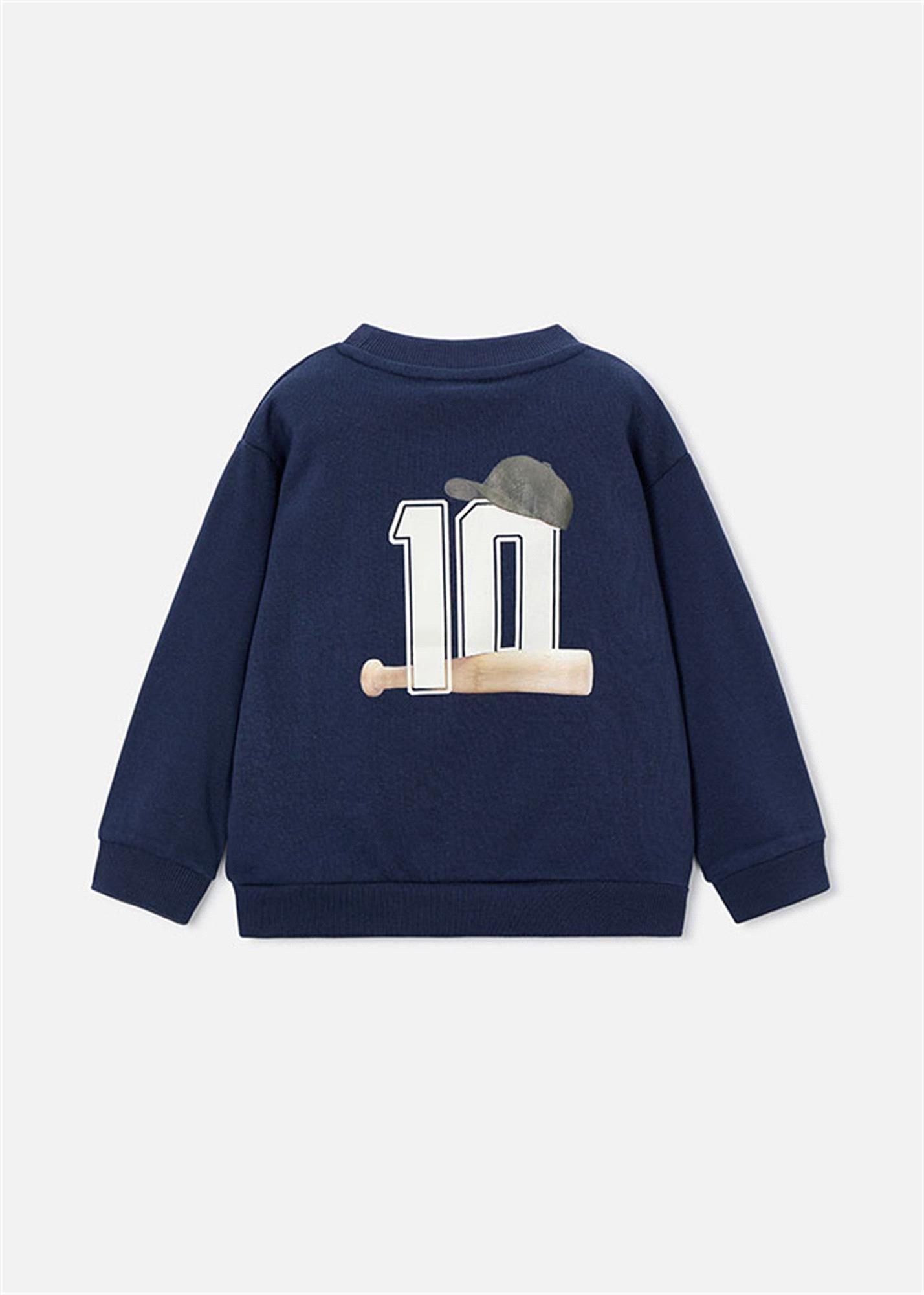Mayoral Erkek Çocuk Baskılı Sweatshirt Lacivert 4401