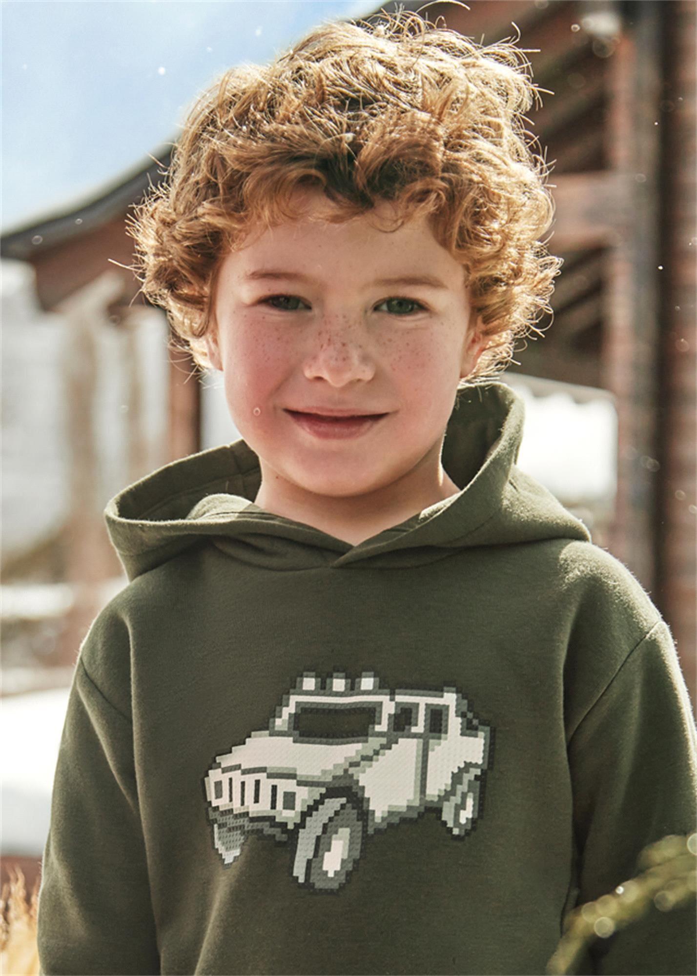 Mayoral Erkek Çocuk Baskılı Sweatshirt Koyu Yeşil 4451
