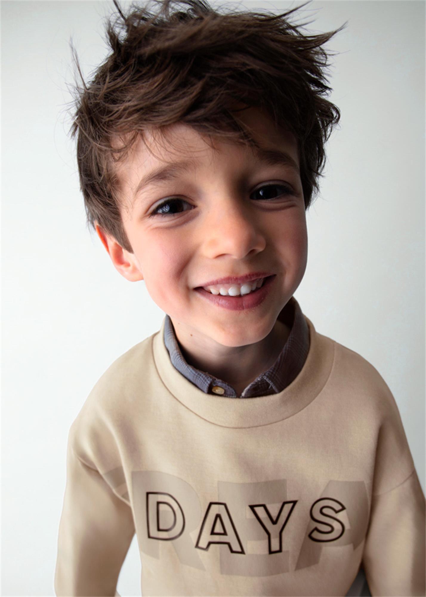 Mayoral Erkek Çocuk Baskılı Sweatshirt Krem 4406