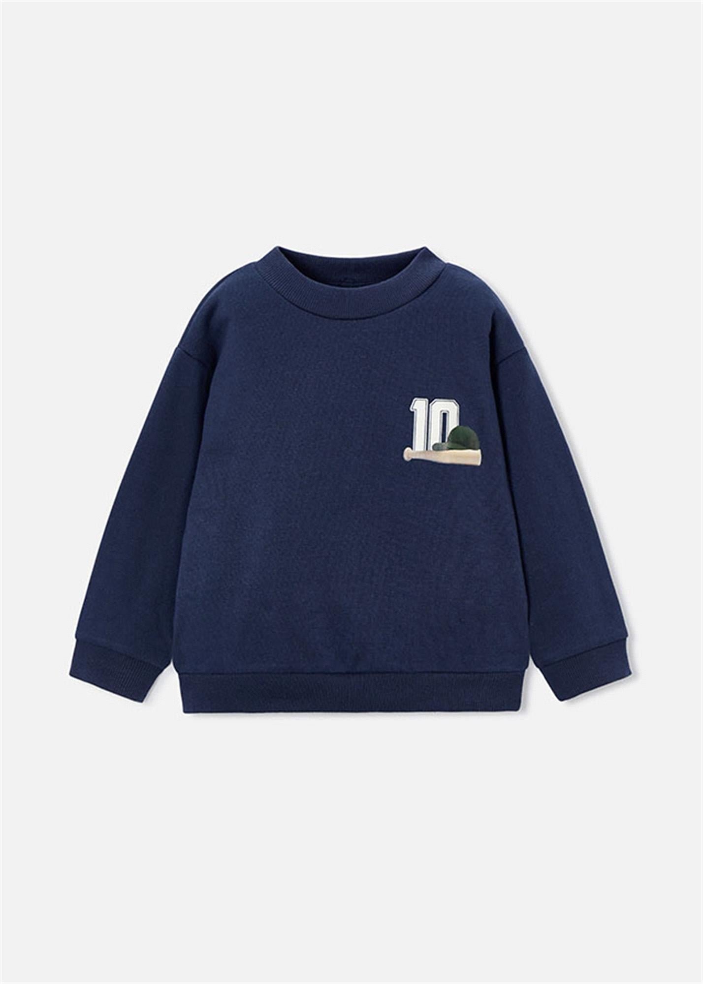 Mayoral Erkek Çocuk Baskılı Sweatshirt Lacivert 4401