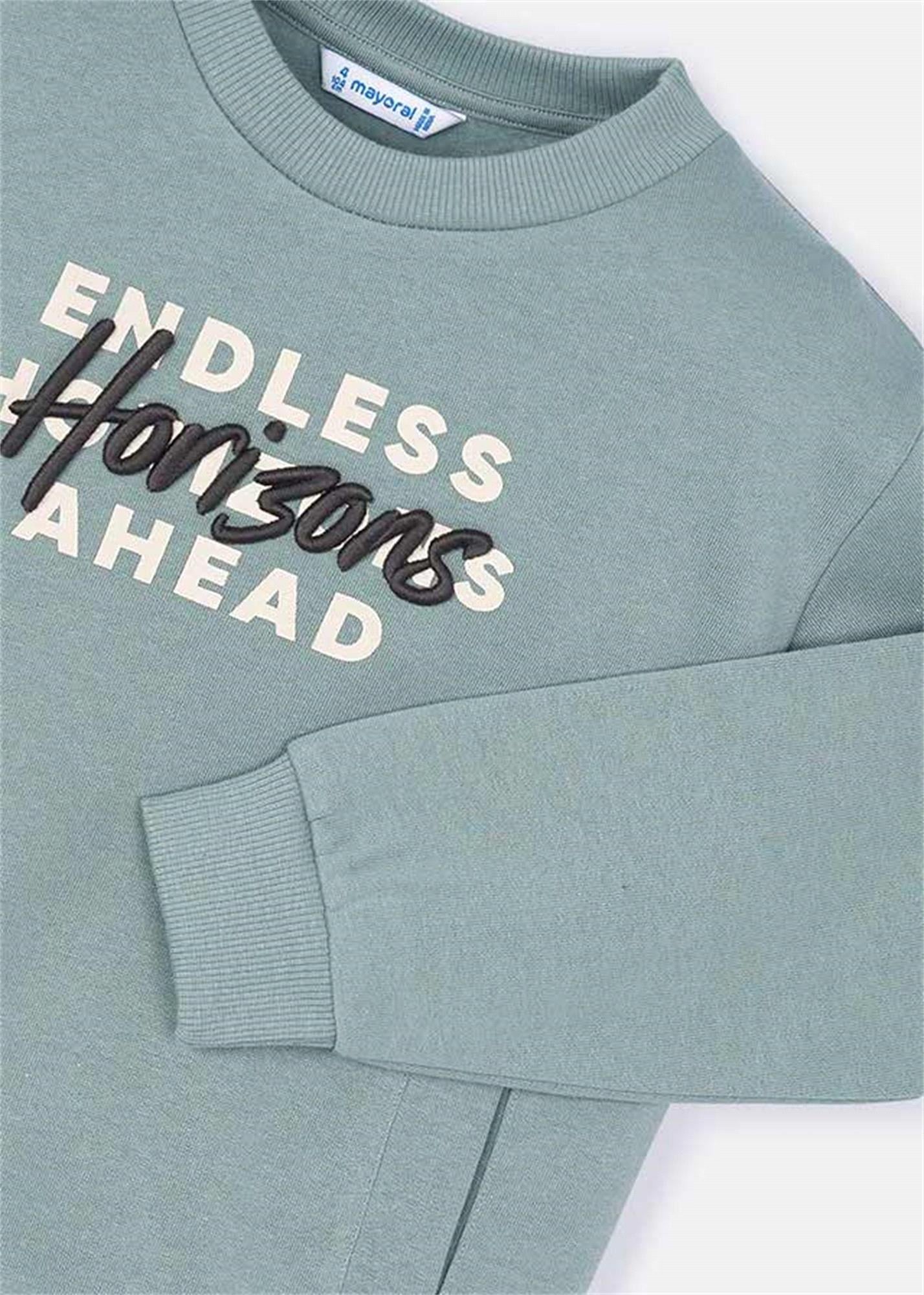 Mayoral Erkek Çocuk Baskılı Sweatshirt Mint 4408