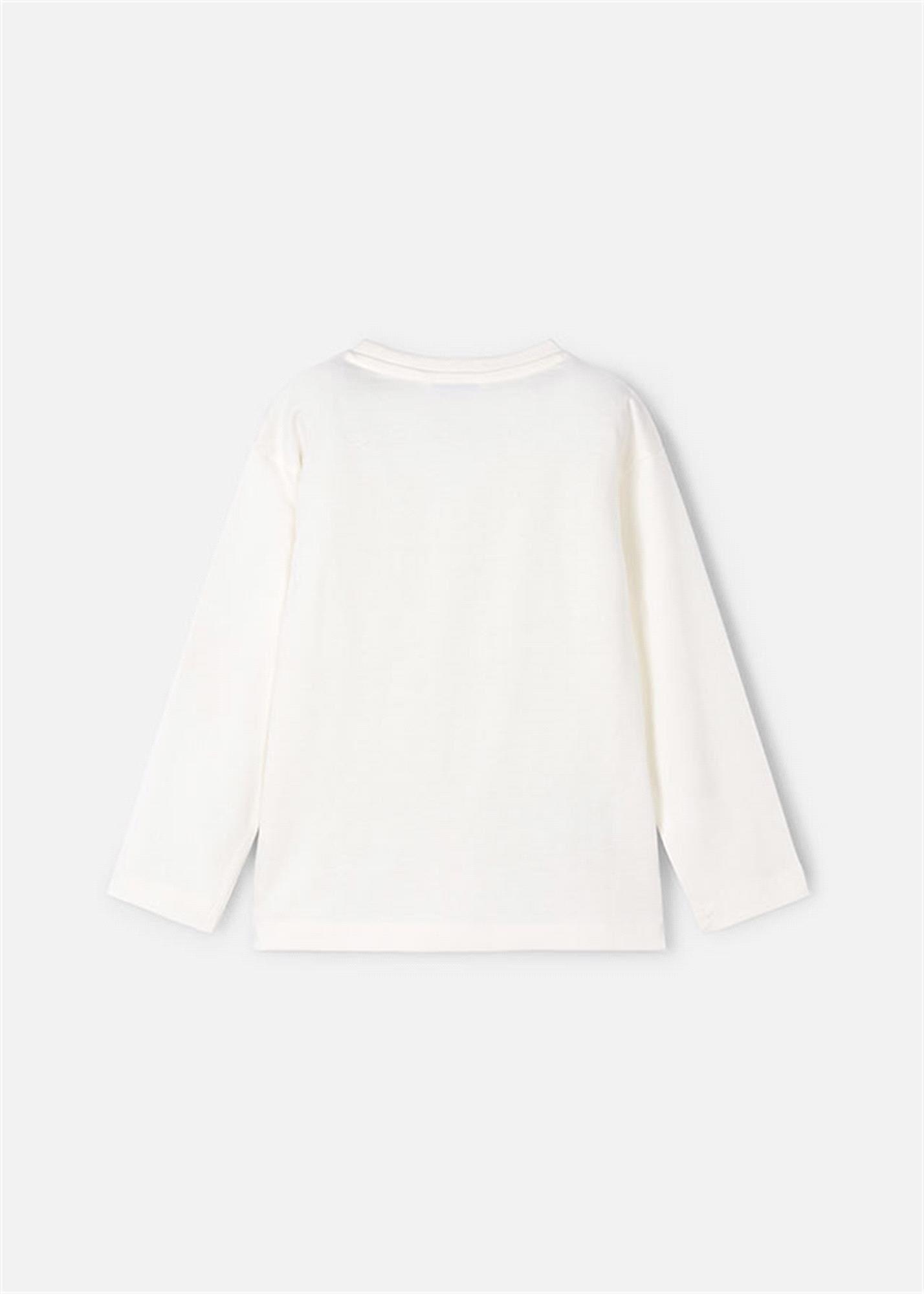 Mayoral Erkek Çocuk Baskılı Uzun Kollu Tişört Beyaz 4081