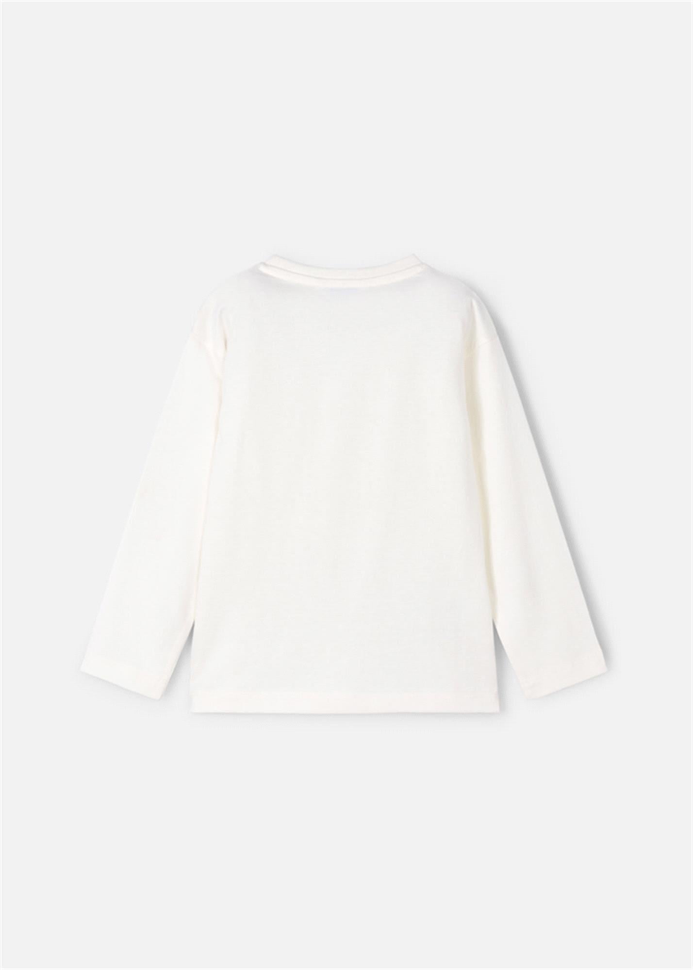 Mayoral Erkek Çocuk Baskılı Uzun Kollu Tişört Krem 4090