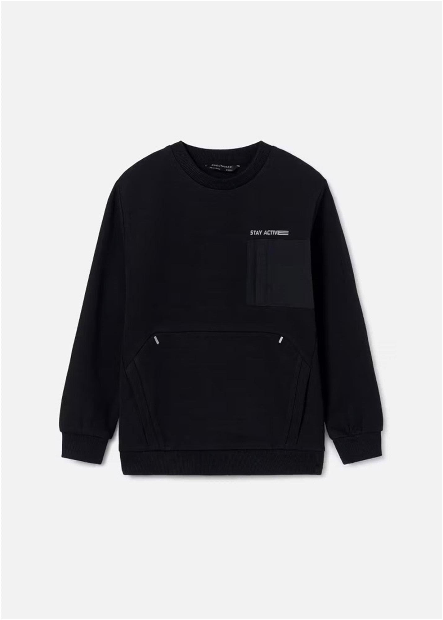 Mayoral Erkek Çocuk Cepli Sweatshirt Siyah 6468