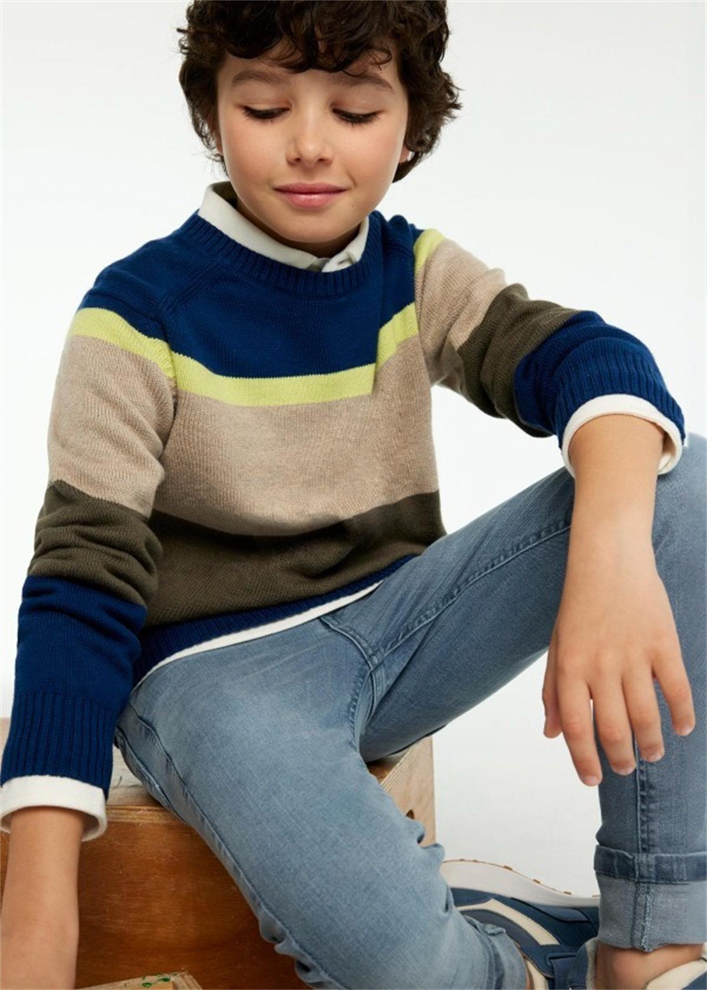 Mayoral Erkek Çocuk Çizgili Kazak Lacivert 7393