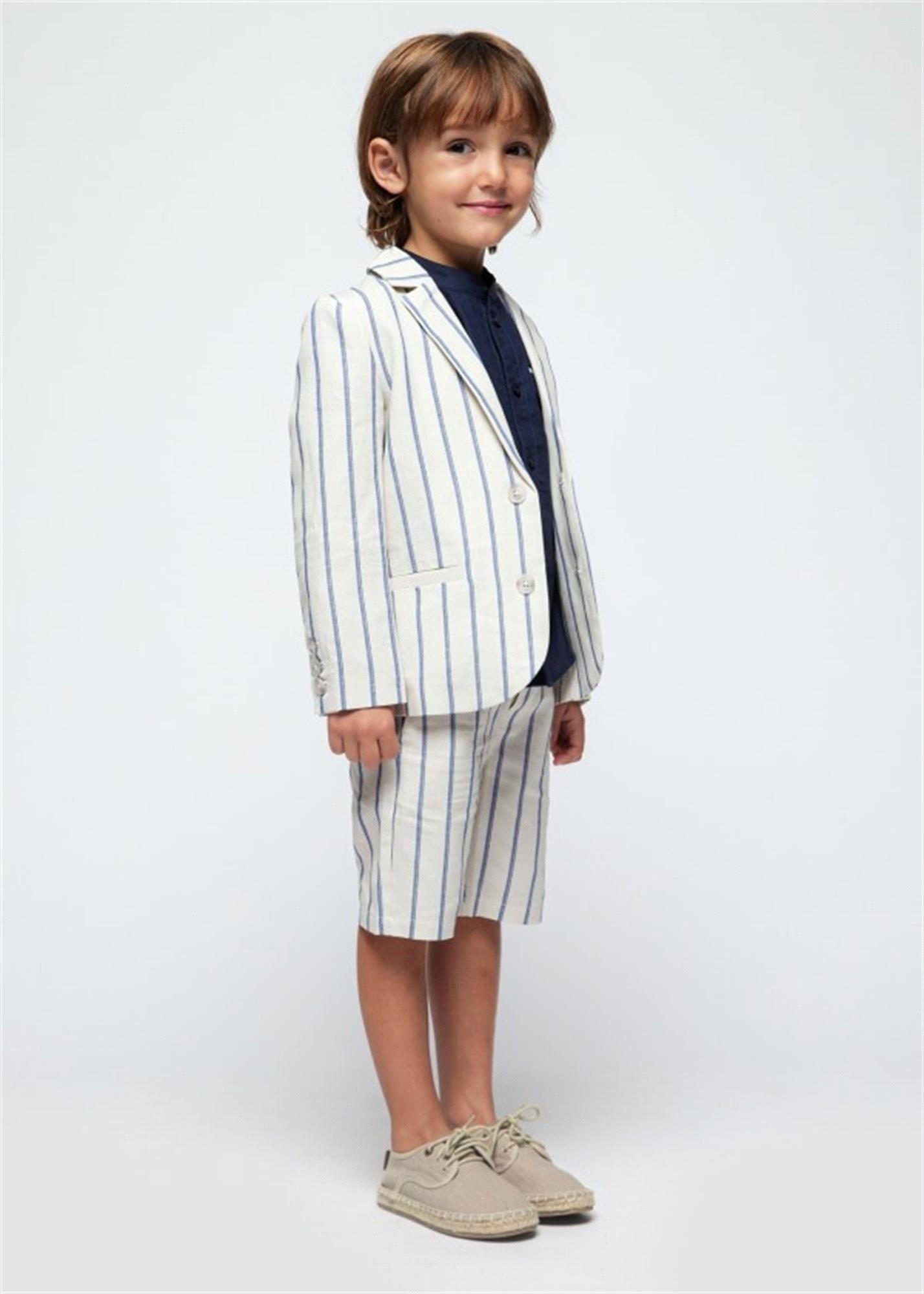 Mayoral Erkek Çocuk Çizgili Keten Blazer Ceket Taş 3485