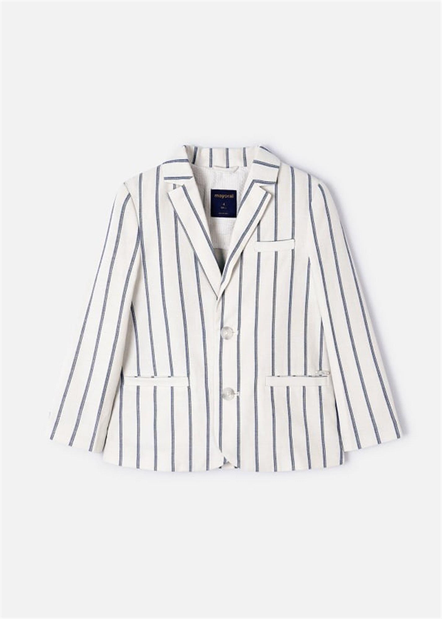 Mayoral Erkek Çocuk Çizgili Keten Blazer Ceket Taş 3485
