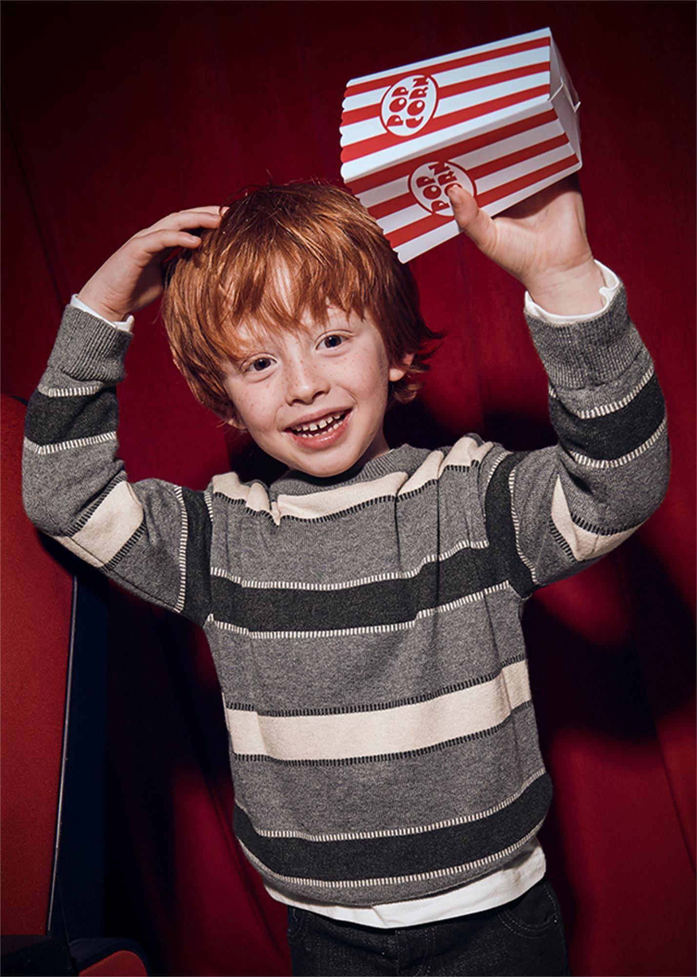 Mayoral Erkek Çocuk Çizgili Örme Kazak Gri 4374