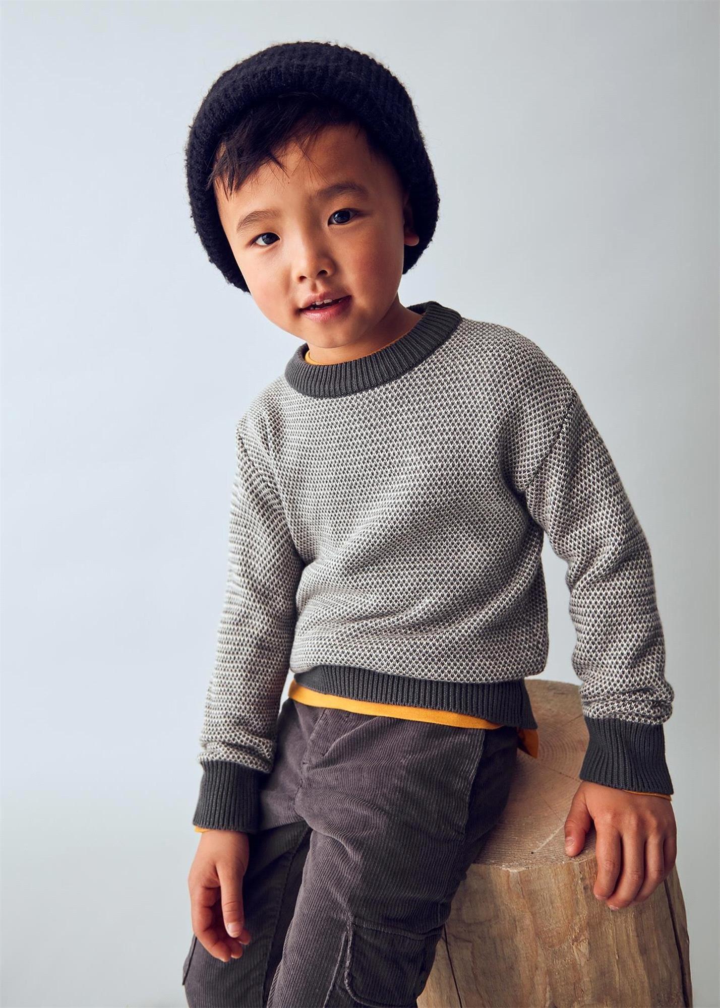 Mayoral Erkek Çocuk Desenli Kazak Füme 4376