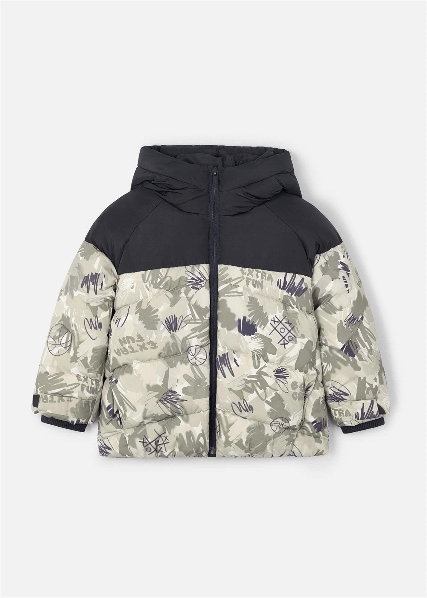 Mayoral Erkek Çocuk Desenli Şişme Mont Siyah 4417