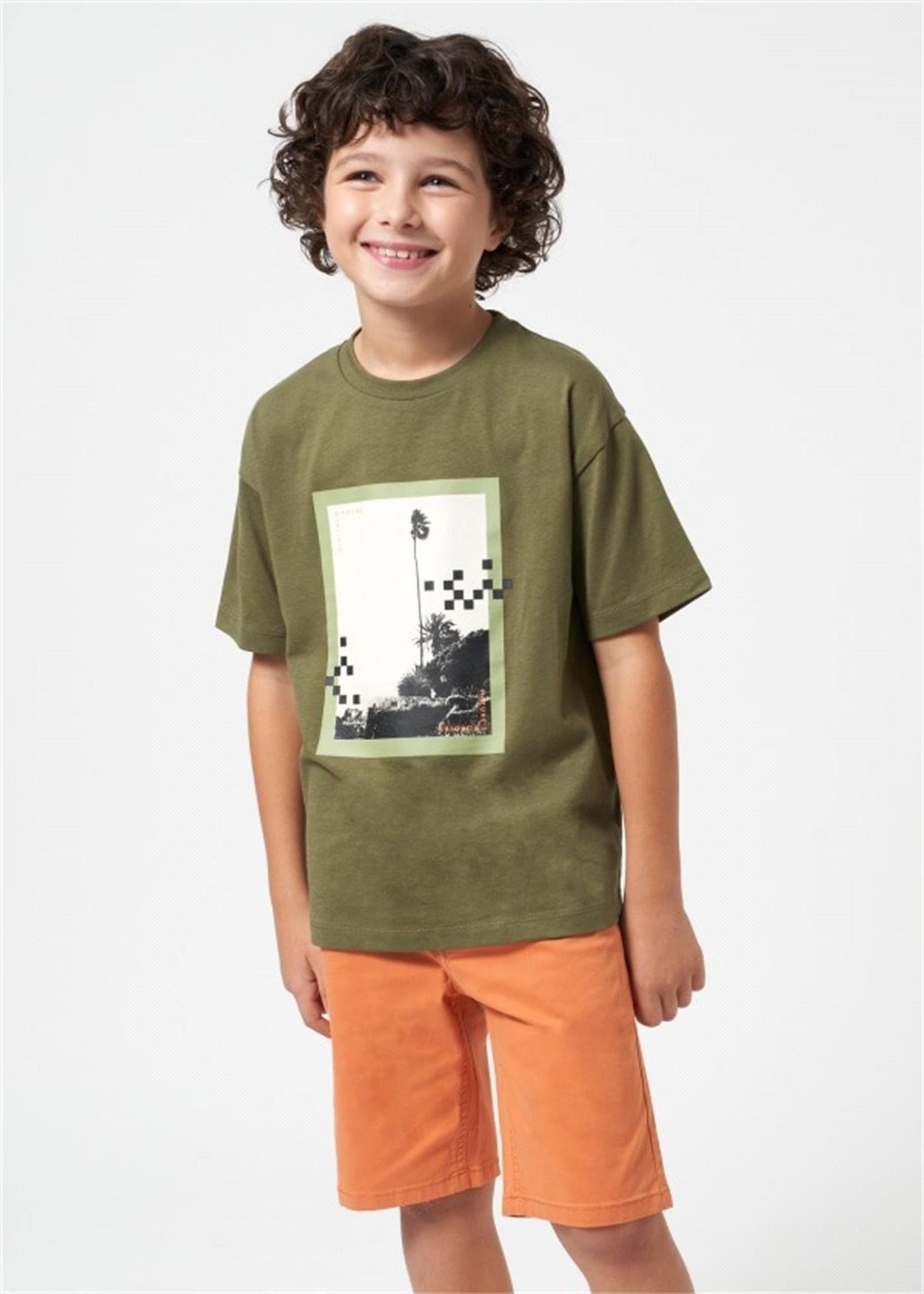 Mayoral Erkek Çocuk Dimi Bermuda Şort Kiremit 231