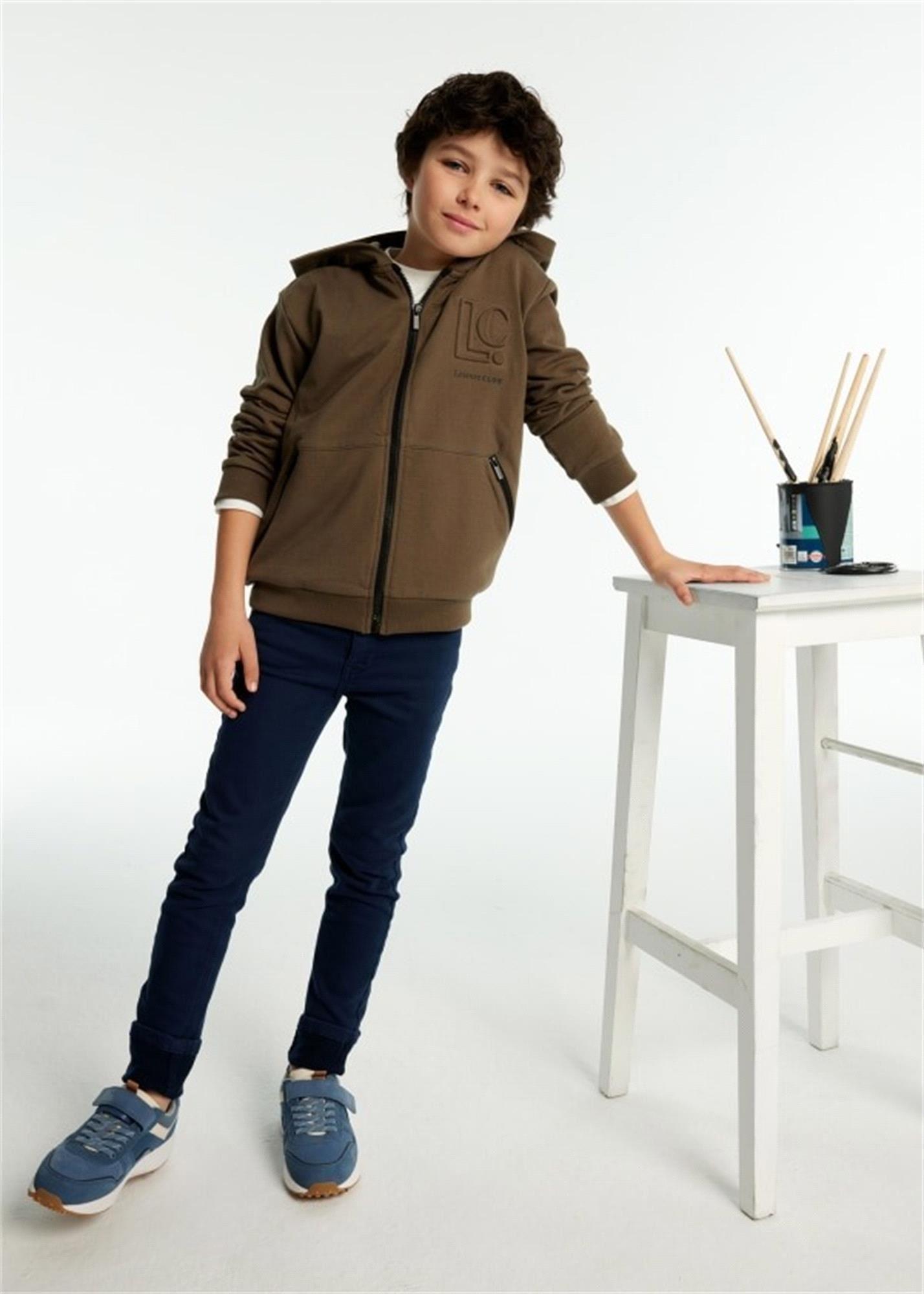 Mayoral Erkek Çocuk Fermuarlı Sweatshirt Vizon 7463