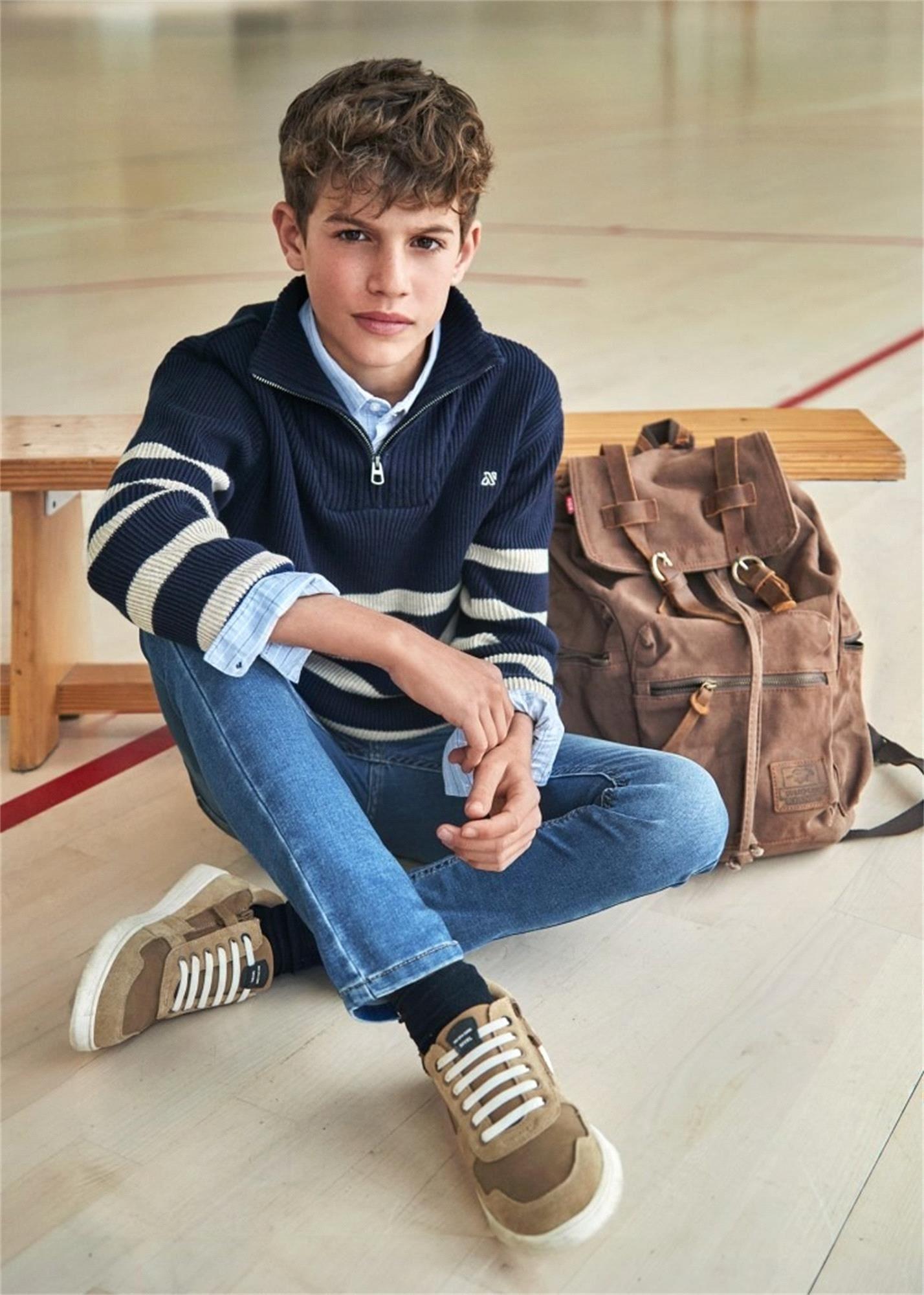 Mayoral Erkek Çocuk Fermuarlı Yaka Kazak Lacivert 7391