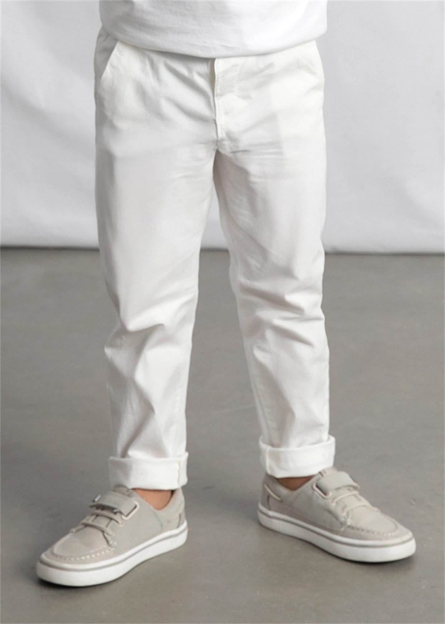 Mayoral Erkek Çocuk Gabardin Pantolon Beyaz 512