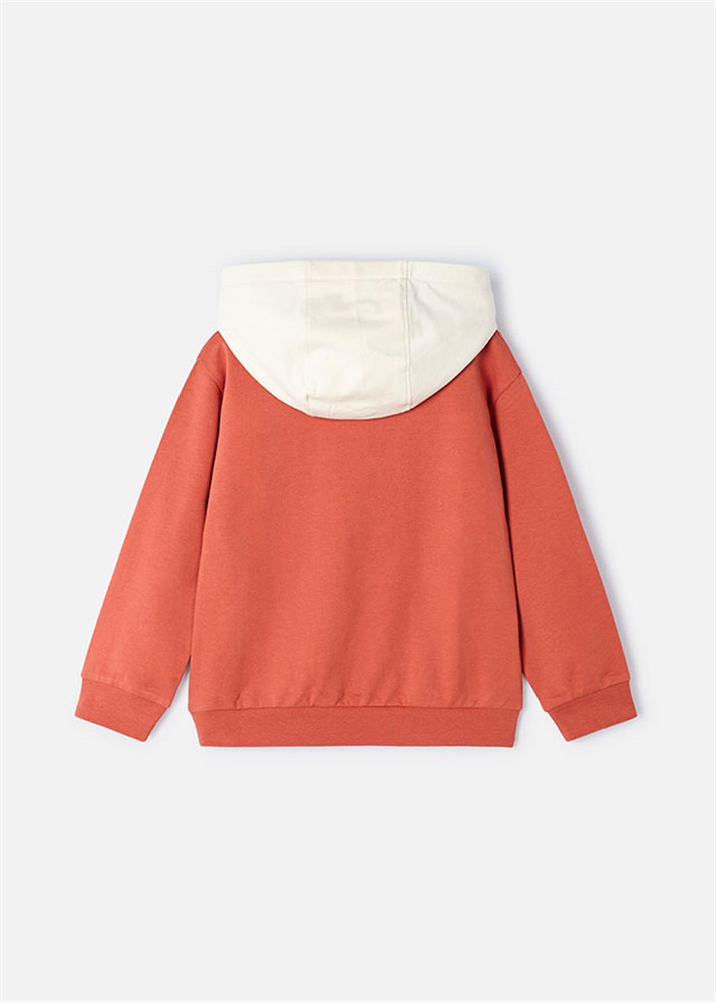 Mayoral Erkek Çocuk İşlemeli Kapüşonlu Sweatshirt Kırmızı 3482