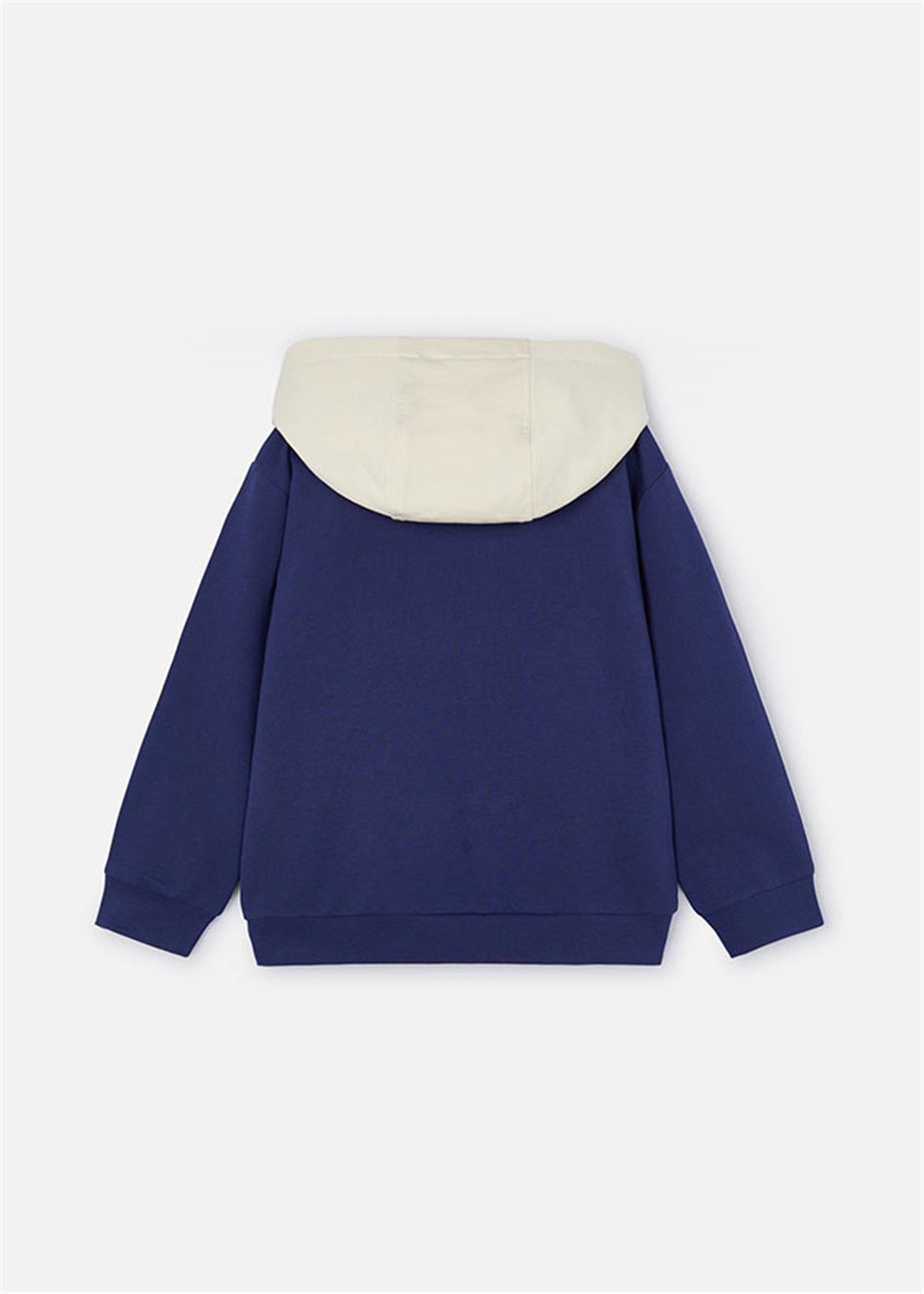 Mayoral Erkek Çocuk İşlemeli Kapüşonlu Sweatshirt Lacivert 3482