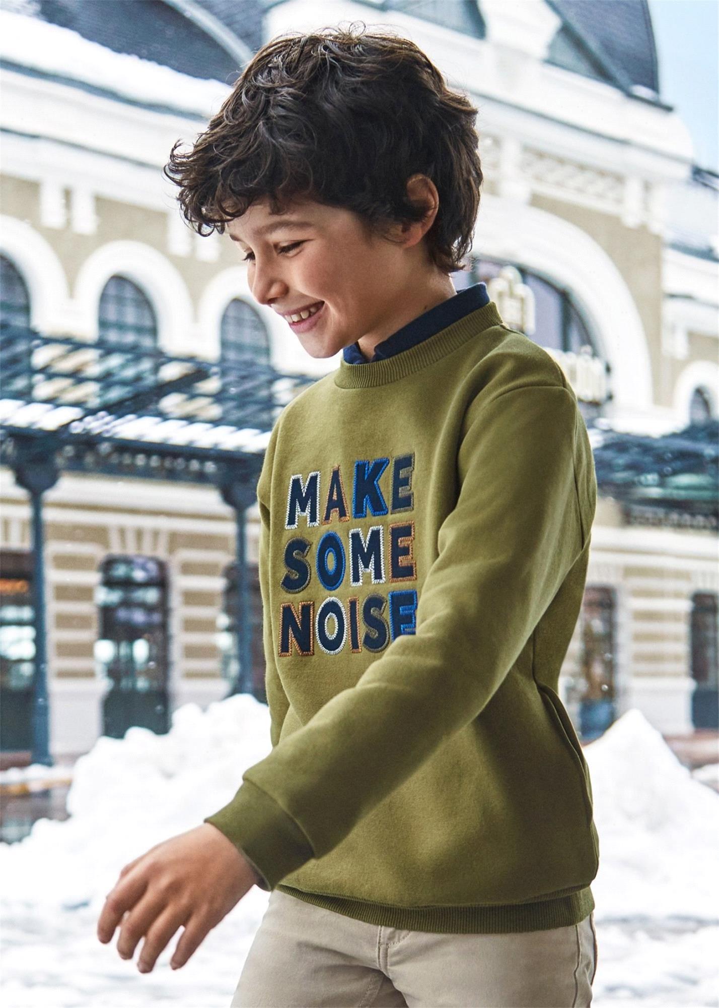 Mayoral Erkek Çocuk İşlemeli Sweatshirt Haki 7488