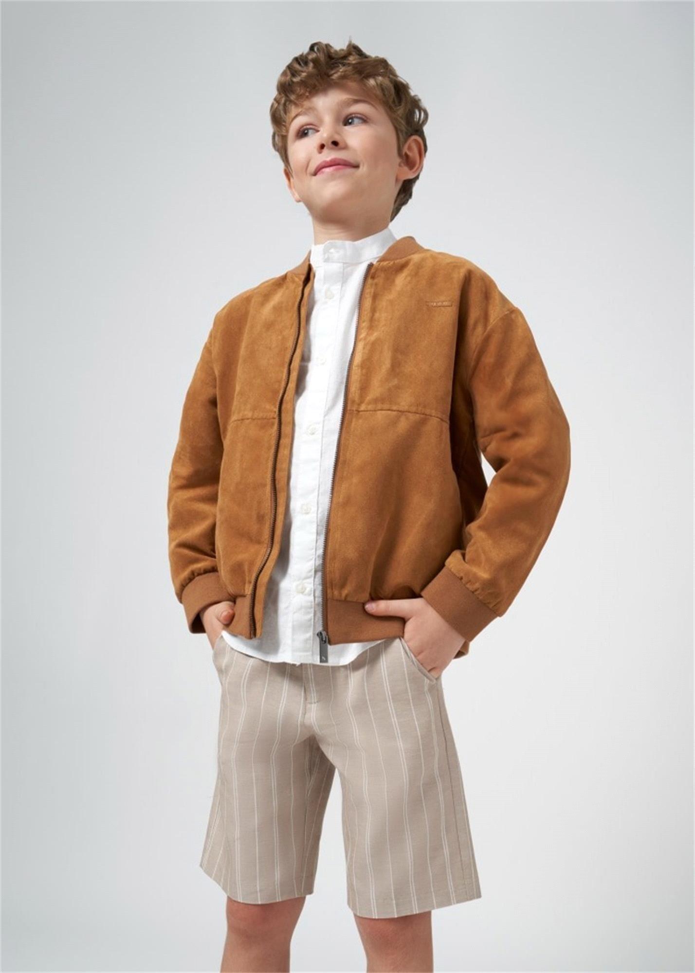 Mayoral Erkek Çocuk Keten Bermuda Şort Bej 6279