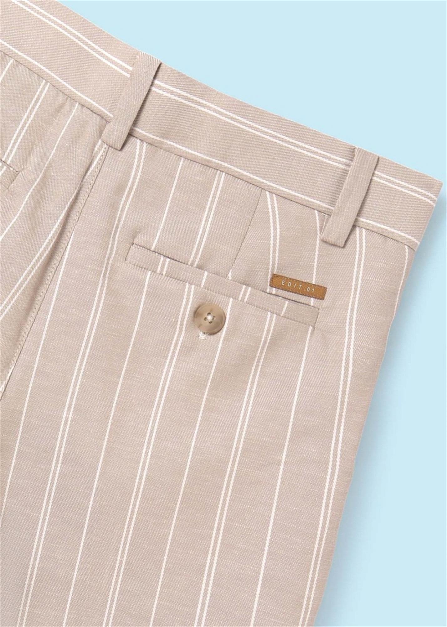 Mayoral Erkek Çocuk Keten Bermuda Şort Bej 6279