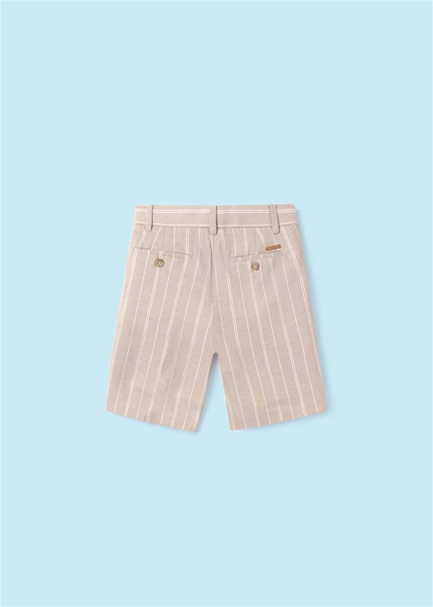 Mayoral Erkek Çocuk Keten Bermuda Şort Bej 6279