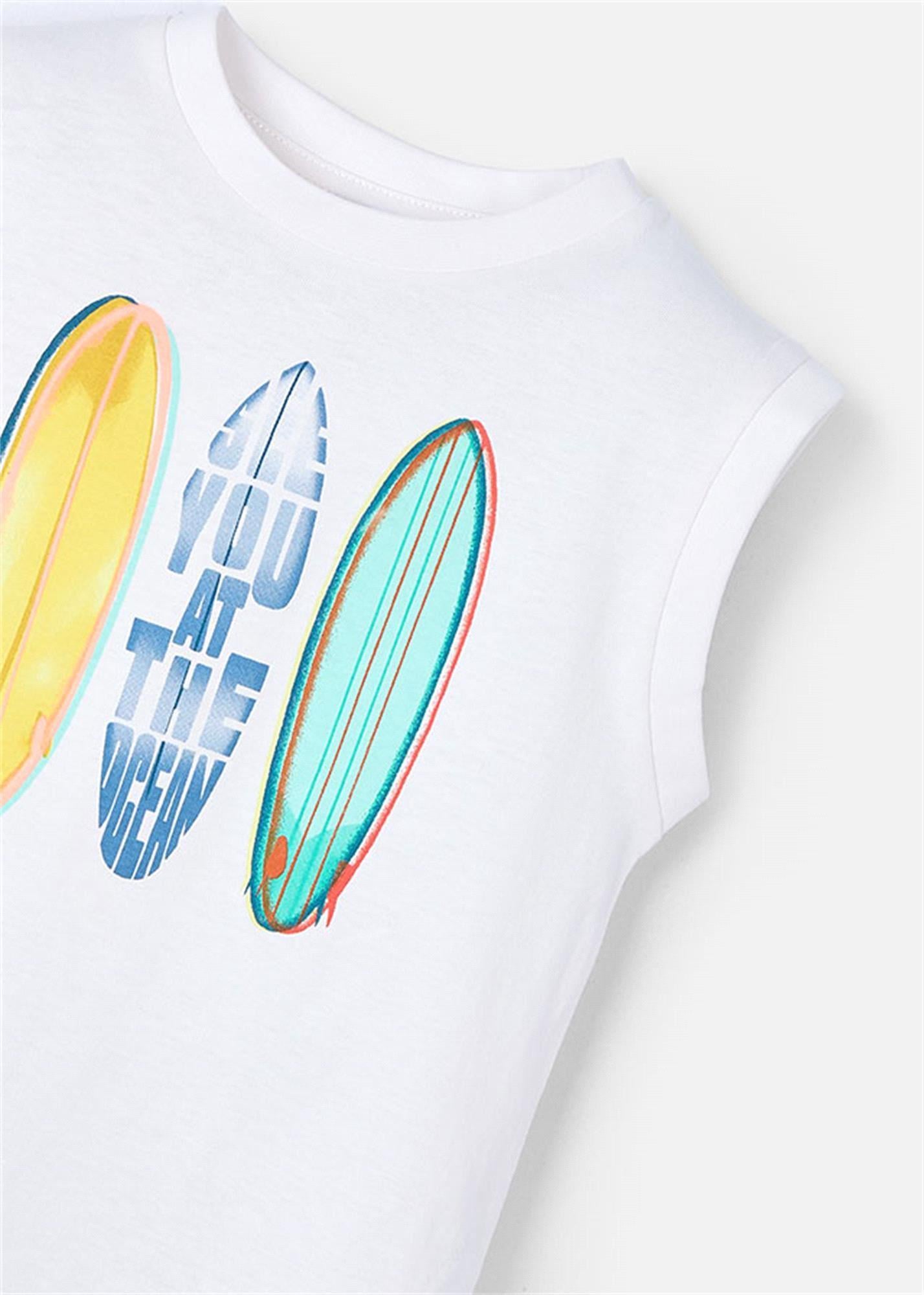 Mayoral Erkek Çocuk Kolsuz Tişört Beyaz 3053