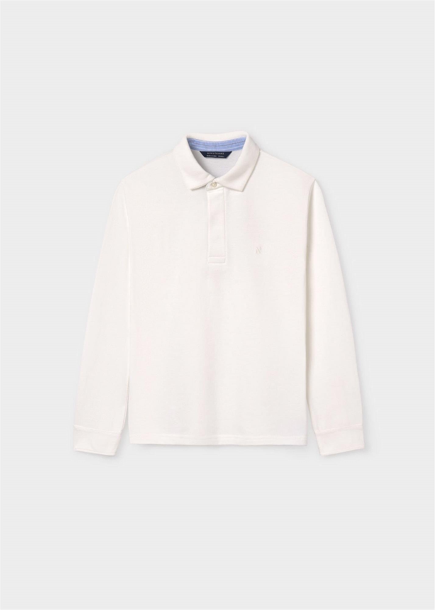 Mayoral Erkek Çocuk Polo Yaka Uzun Kollu Tişört Krem 7104