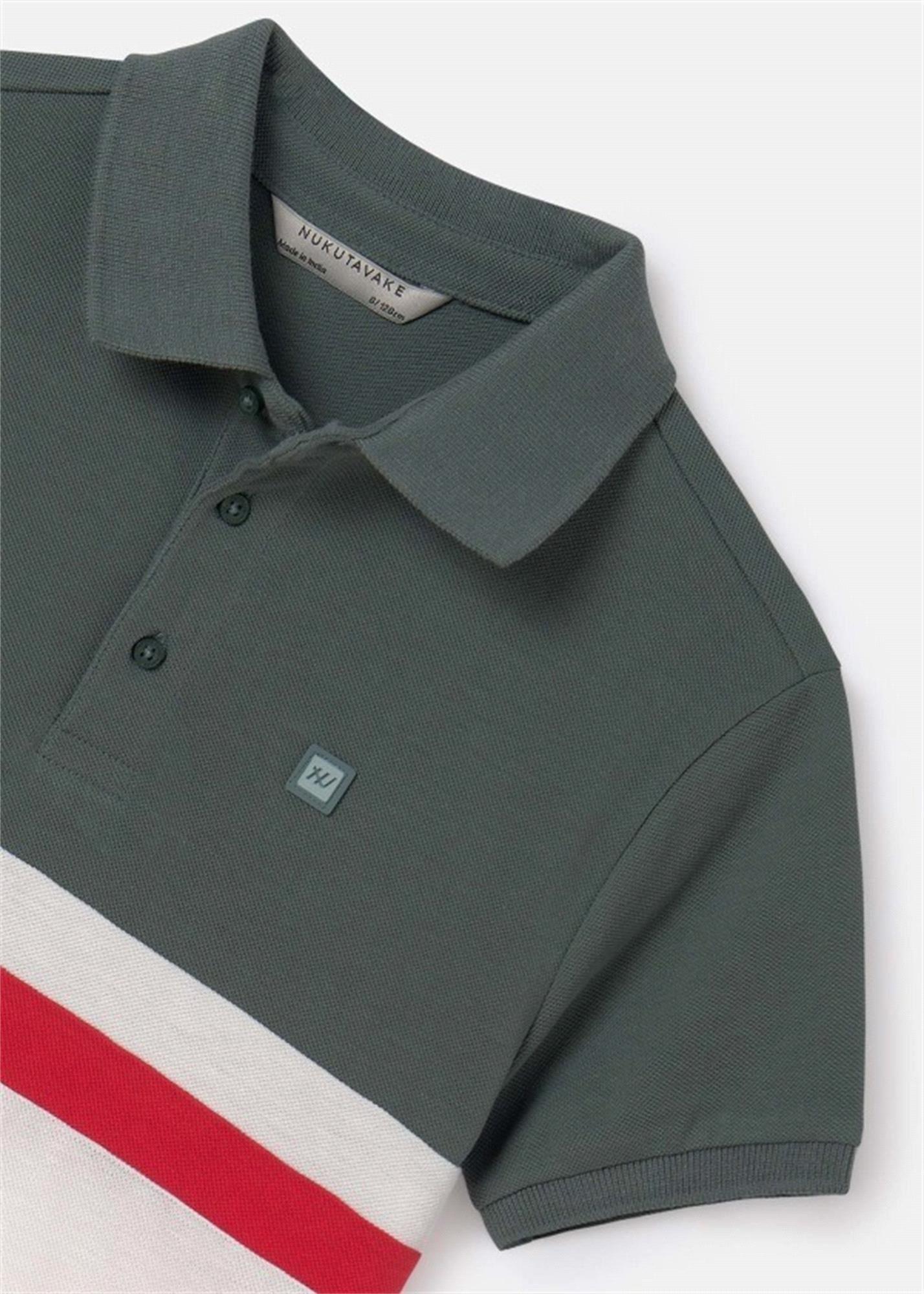 Mayoral Erkek Çocuk Renk Bloklu Polo Yaka Tişört Yeşil 6115