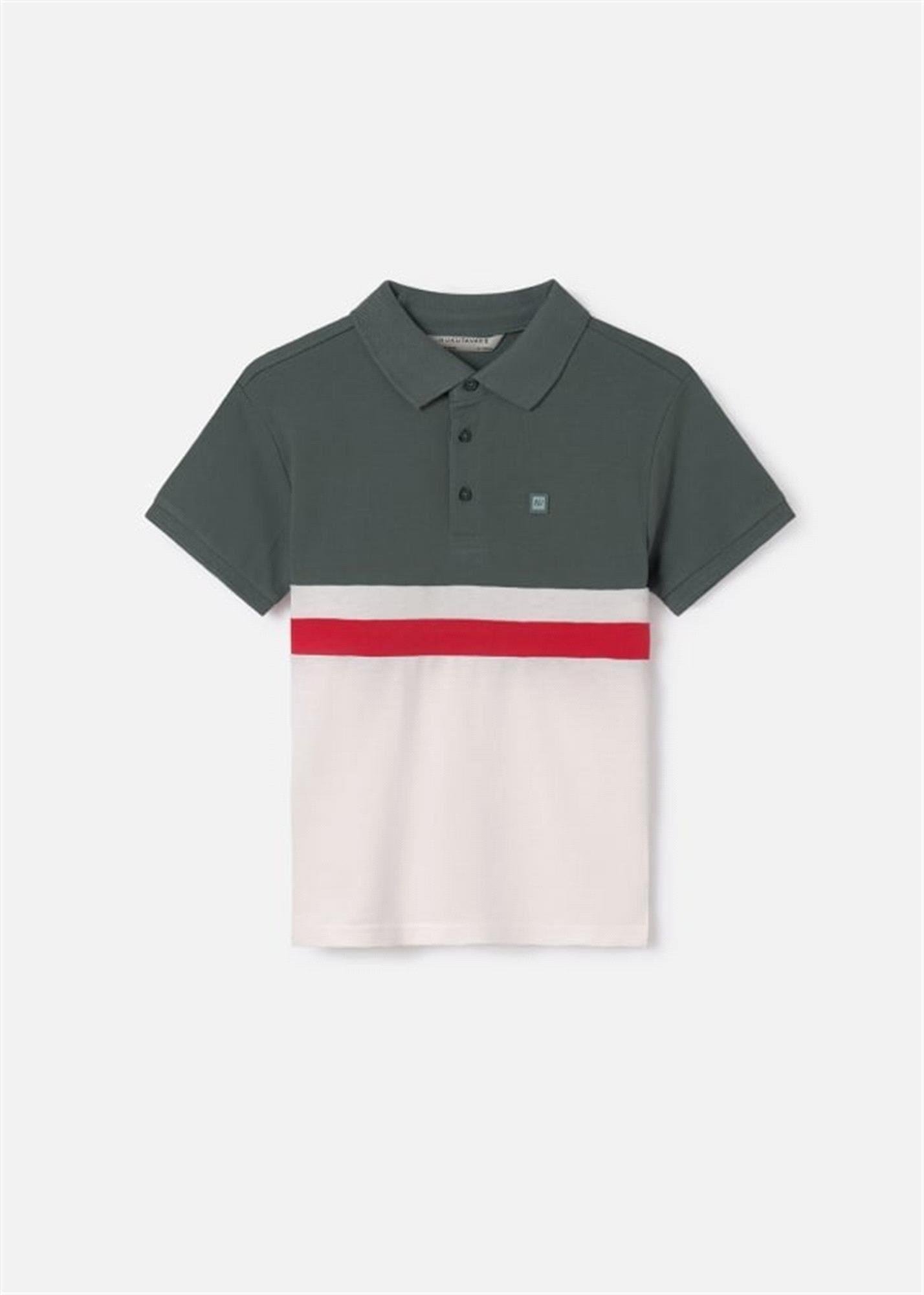 Mayoral Erkek Çocuk Renk Bloklu Polo Yaka Tişört Yeşil 6115