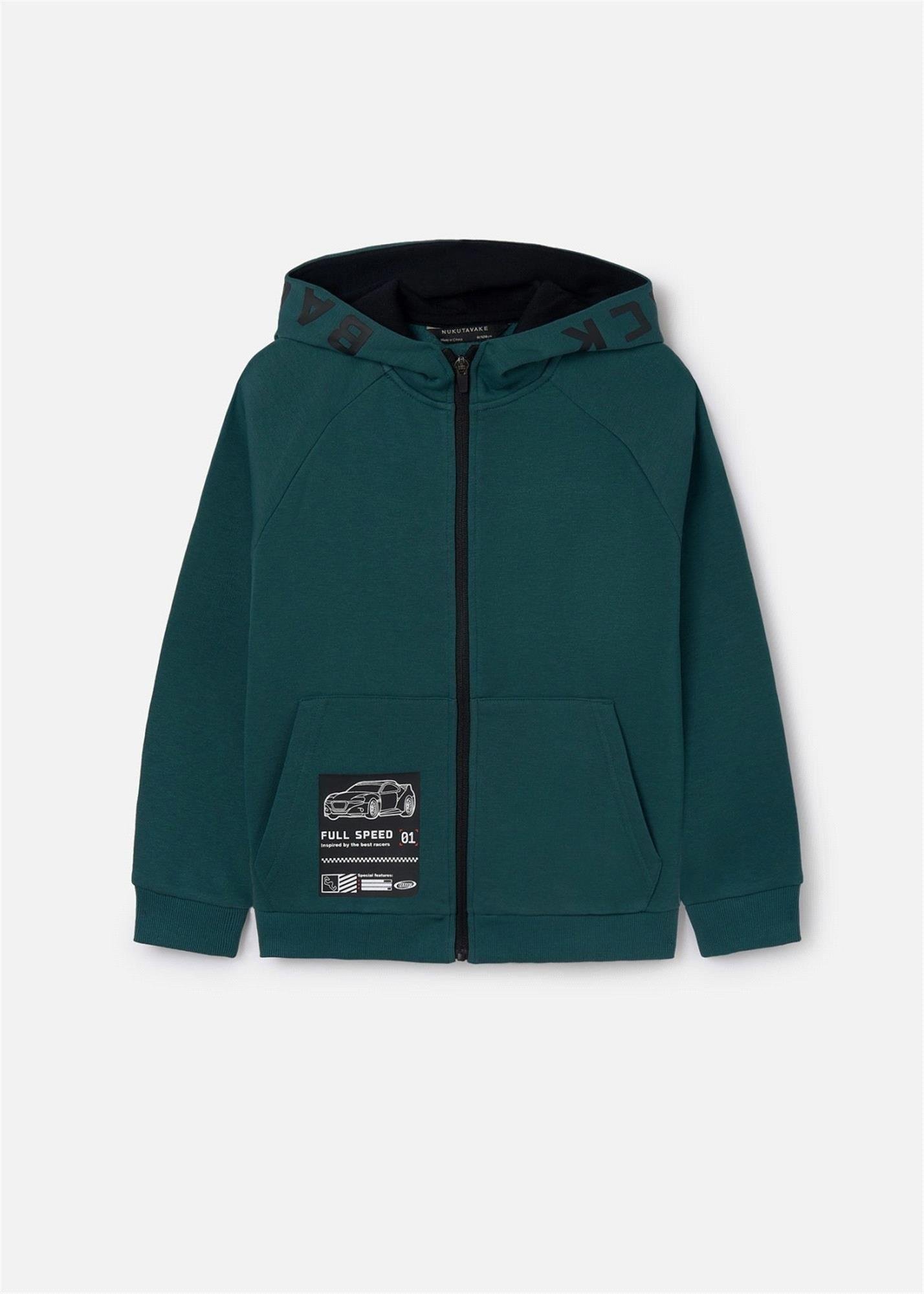 Mayoral Erkek Çocuk Yazılı Kapüşonlu Sweatshirt Yeşil 7464