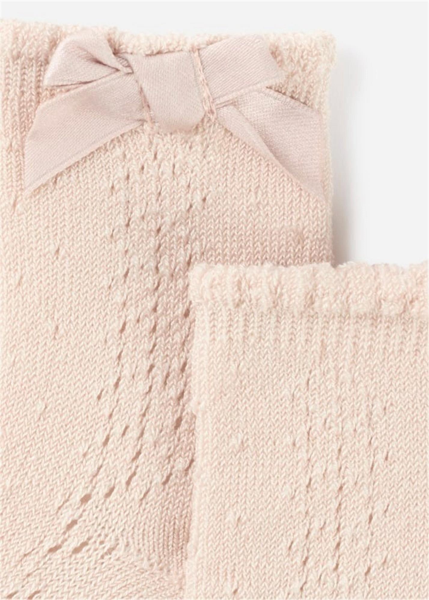 Mayoral Kız Bebek Ajur Çorap Bej 9714