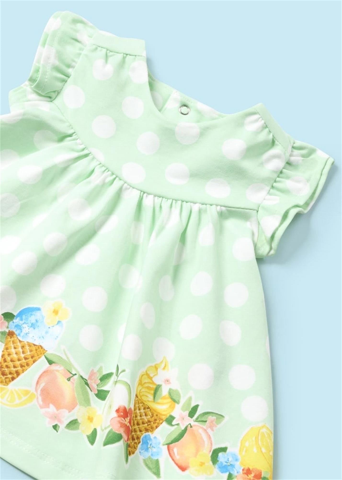 Mayoral Kız Bebek Baskılı Elbise Mint 1833