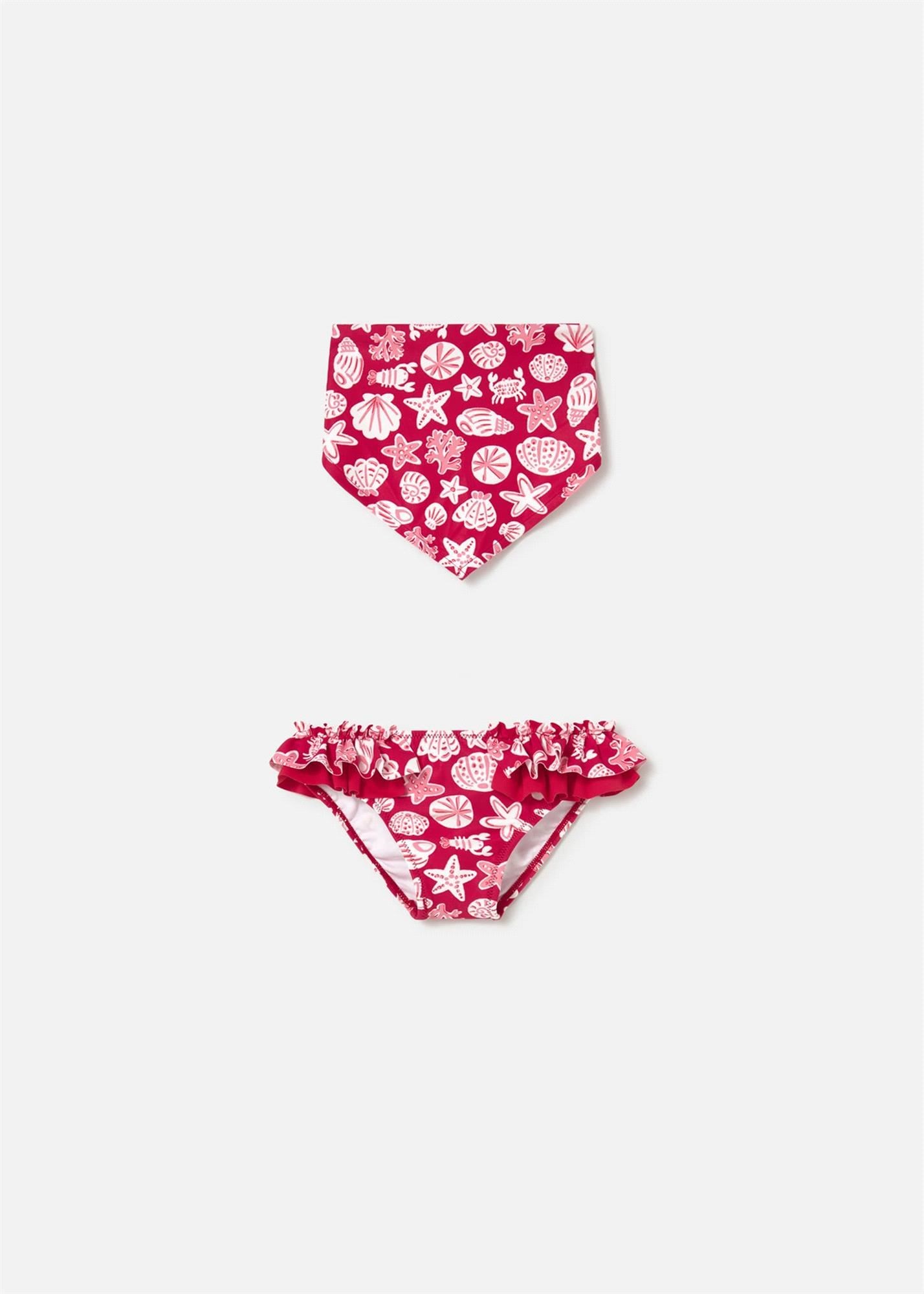 Mayoral Kız Bebek Baskılı Mendil Bikini Altı Takım Kırmızı 1657