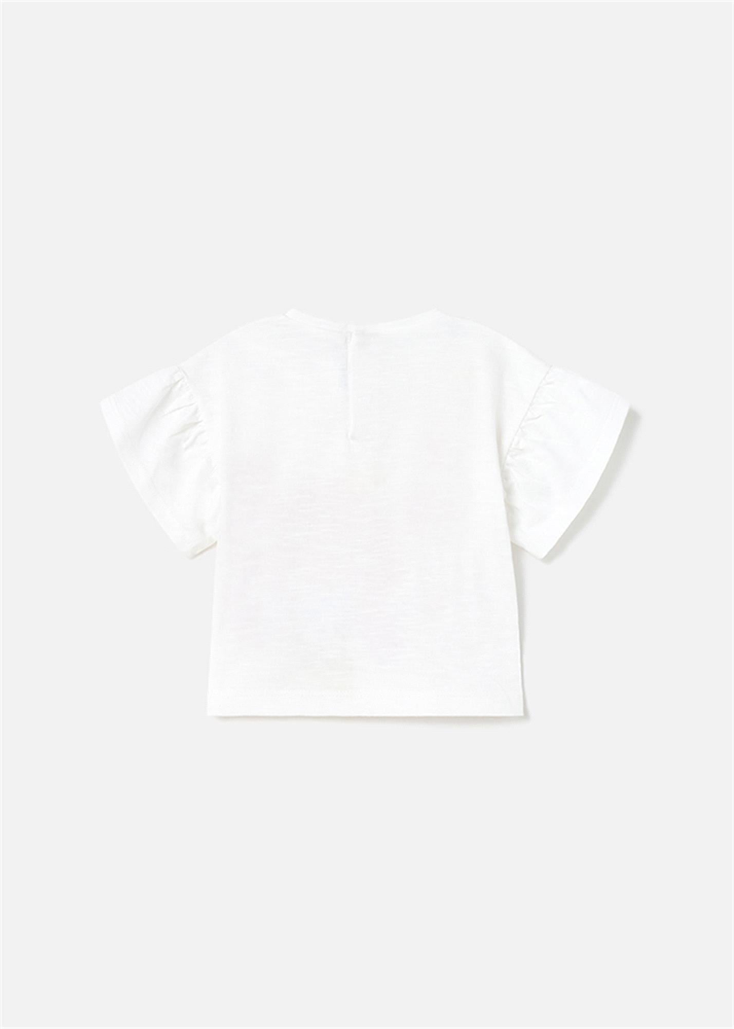 Mayoral Kız Bebek Baskılı T-shirt Beyaz 1010