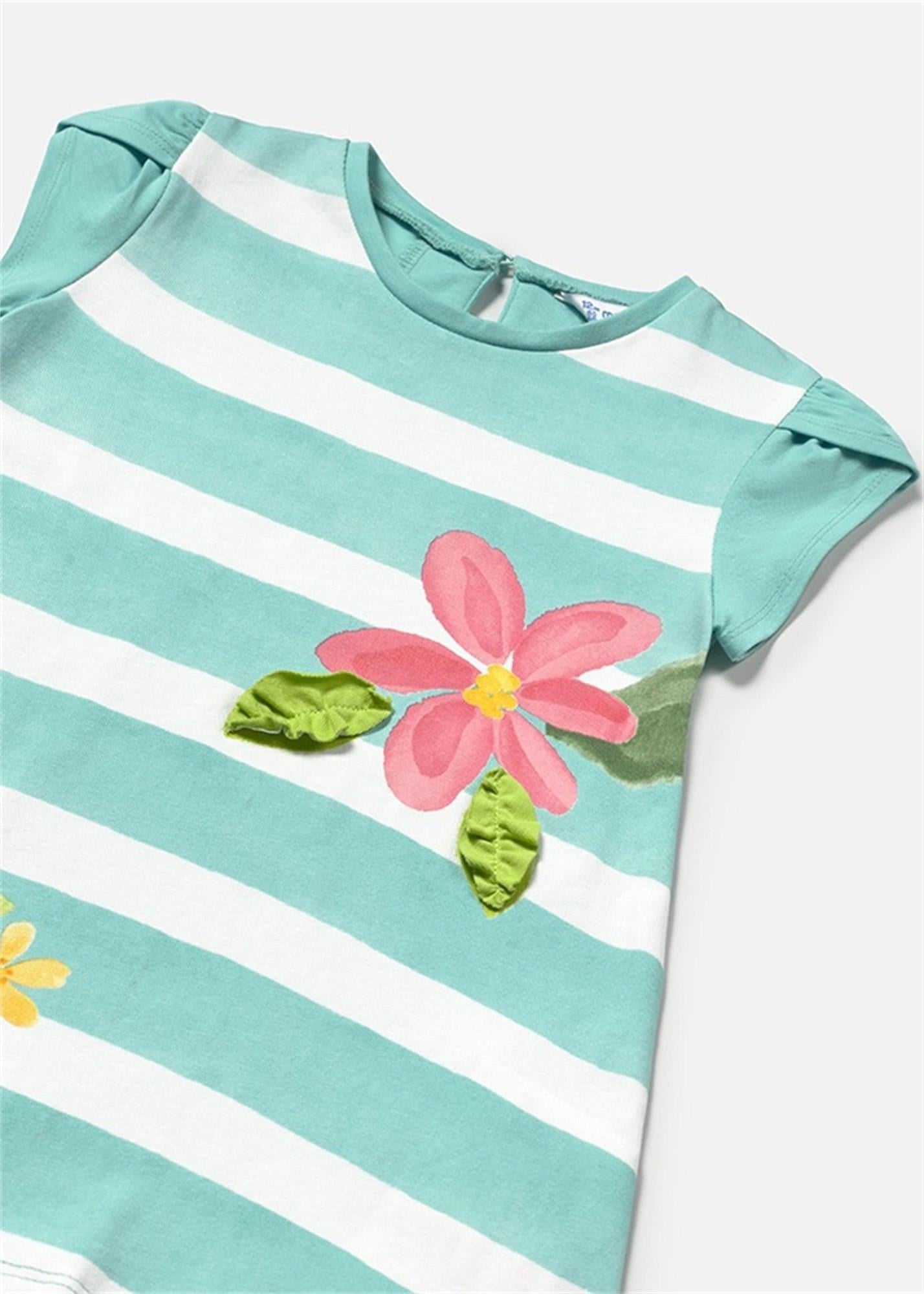 Mayoral Kız Bebek Çizgili Elbise Turkuaz 1922