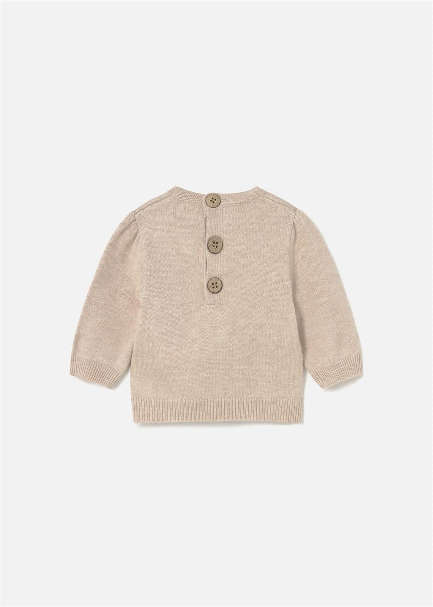 Mayoral Kız Bebek Desenli Örme Kazak Bej 2340