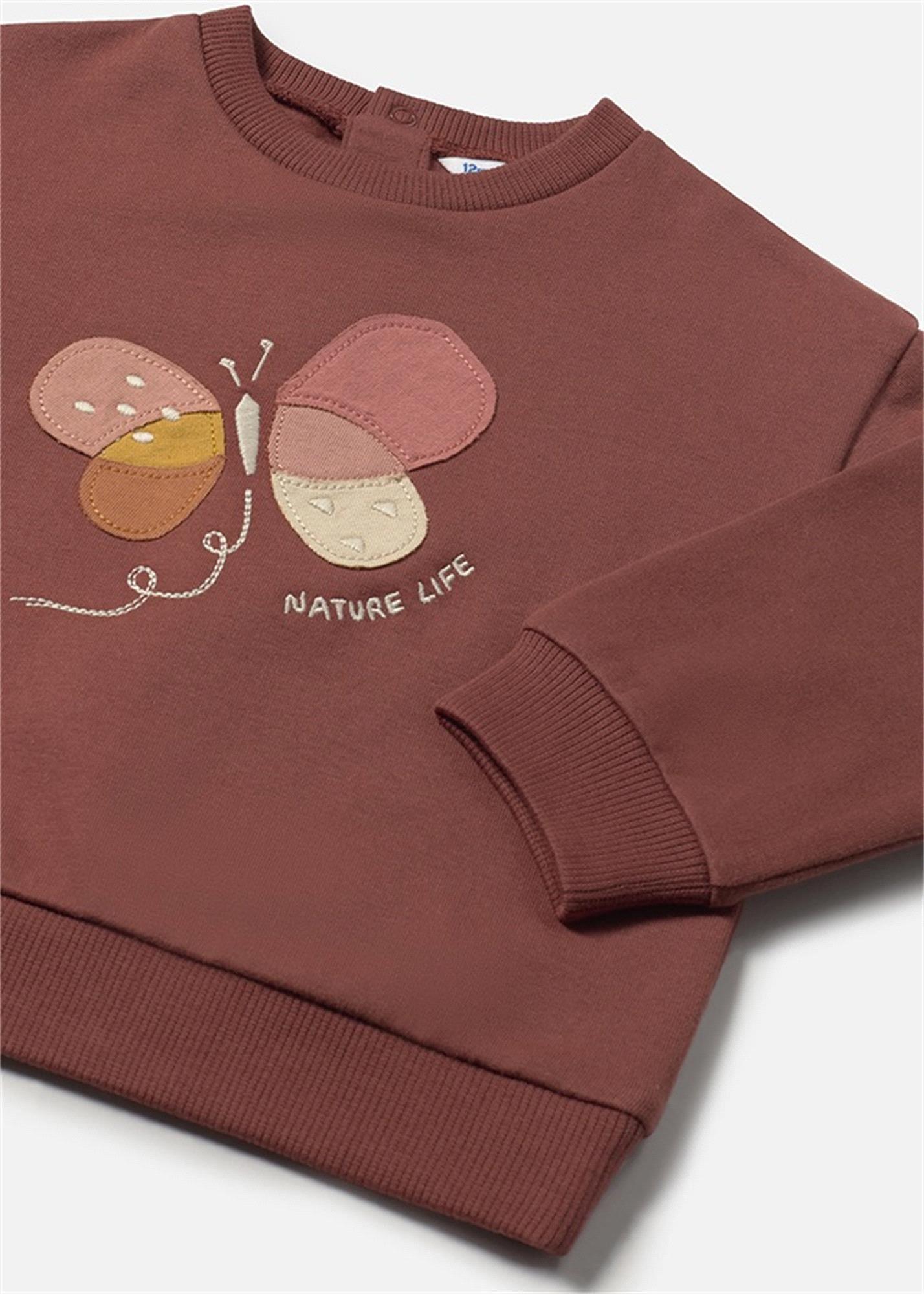 Mayoral Kız Bebek Desenli Sweatshirt Tarçın 2430