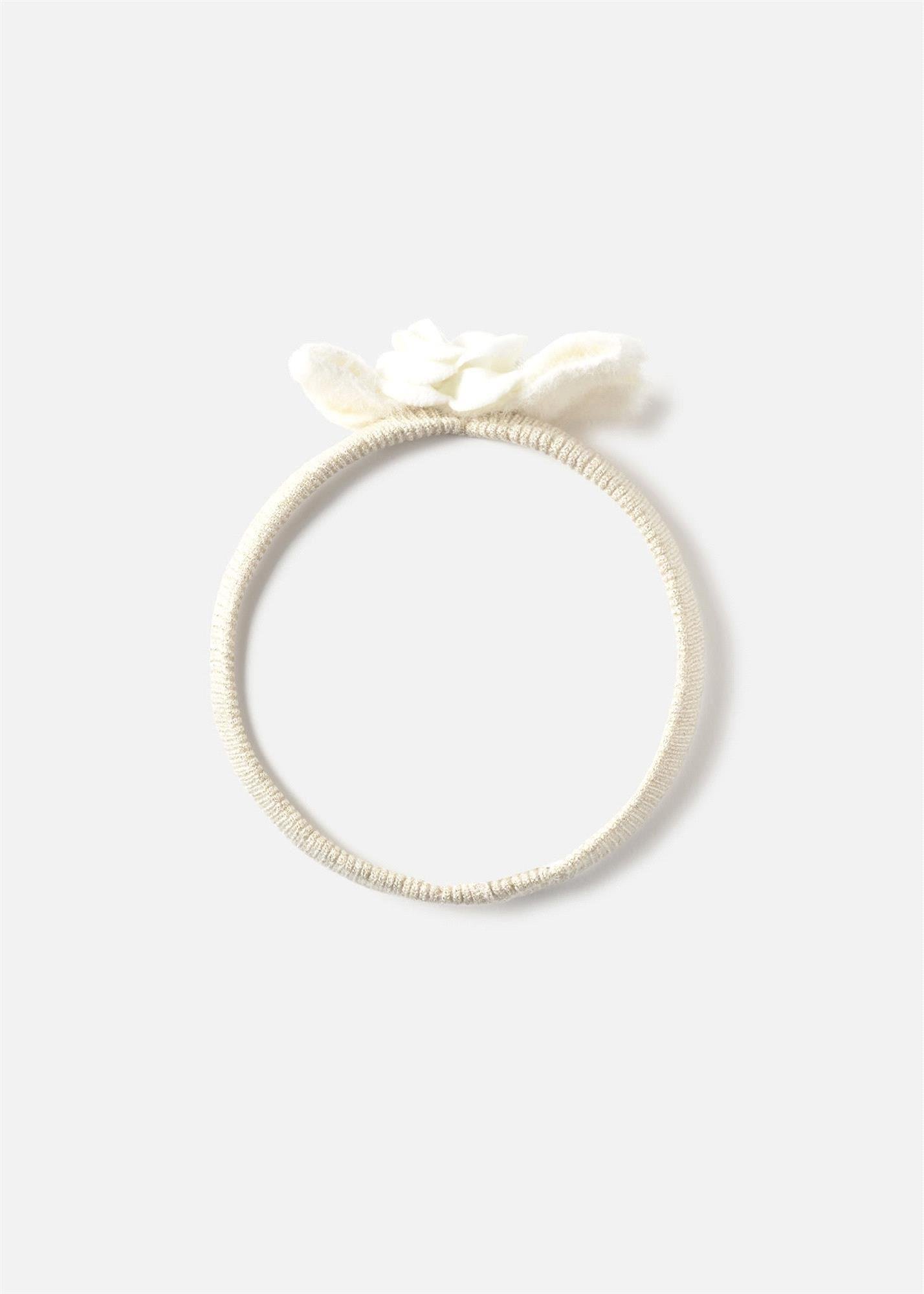 Mayoral Kız Bebek Gül Detaylı Simli Bandana Ekru 9939