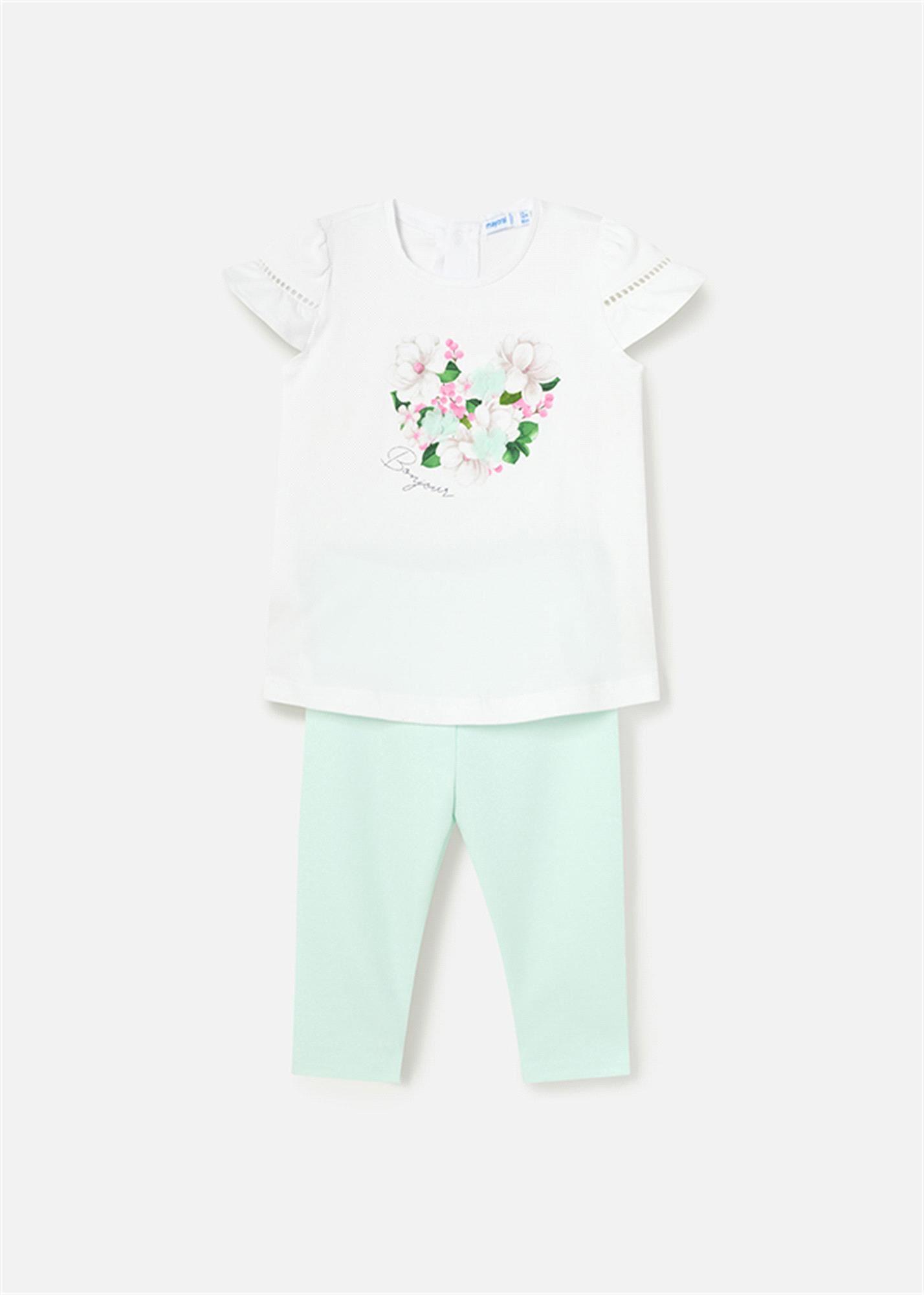 Mayoral Kız Bebek T-shirt Tayt Takım Mint 1776