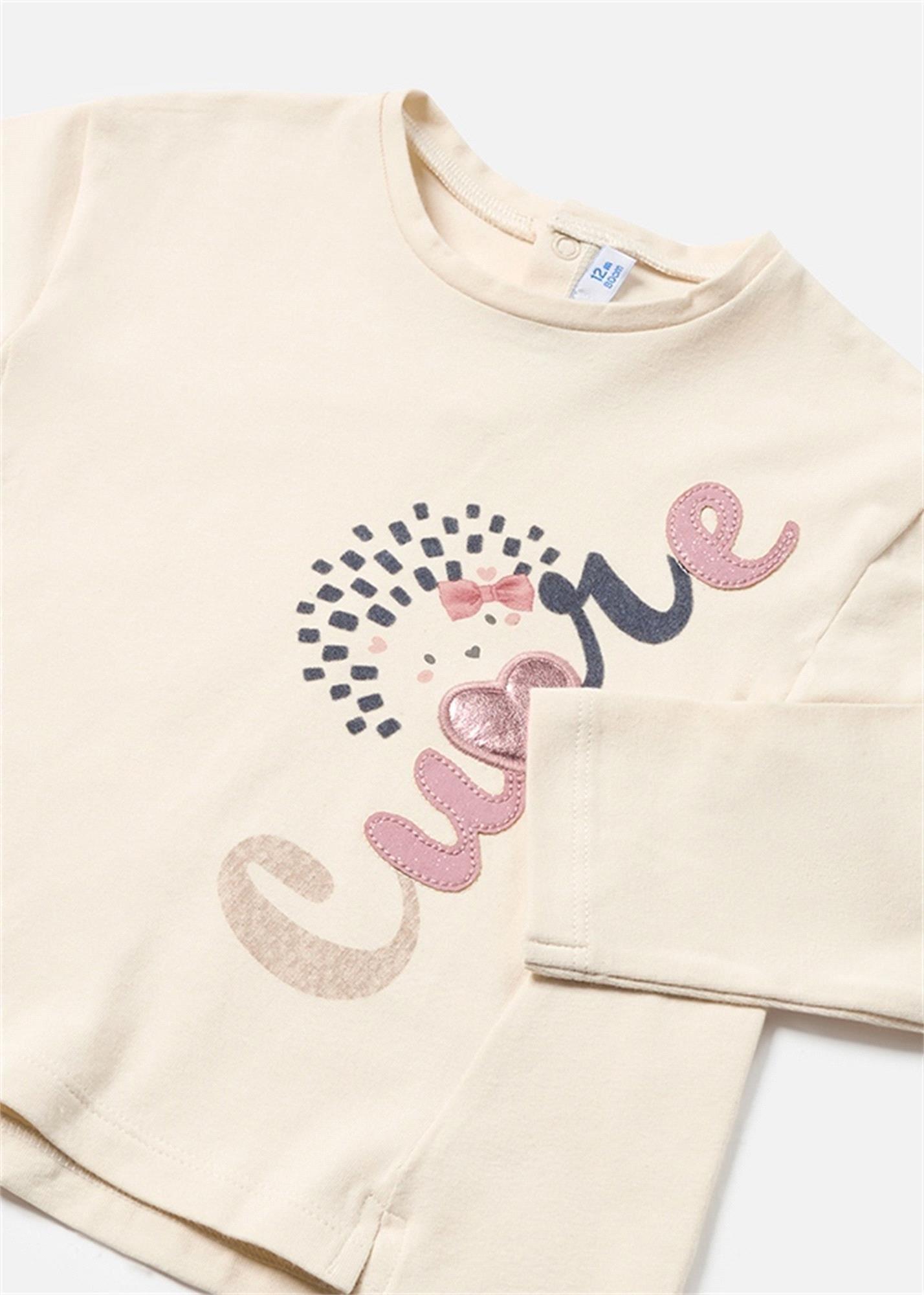 Mayoral Kız Bebek Uzun Kollu Tişört Bej 2050