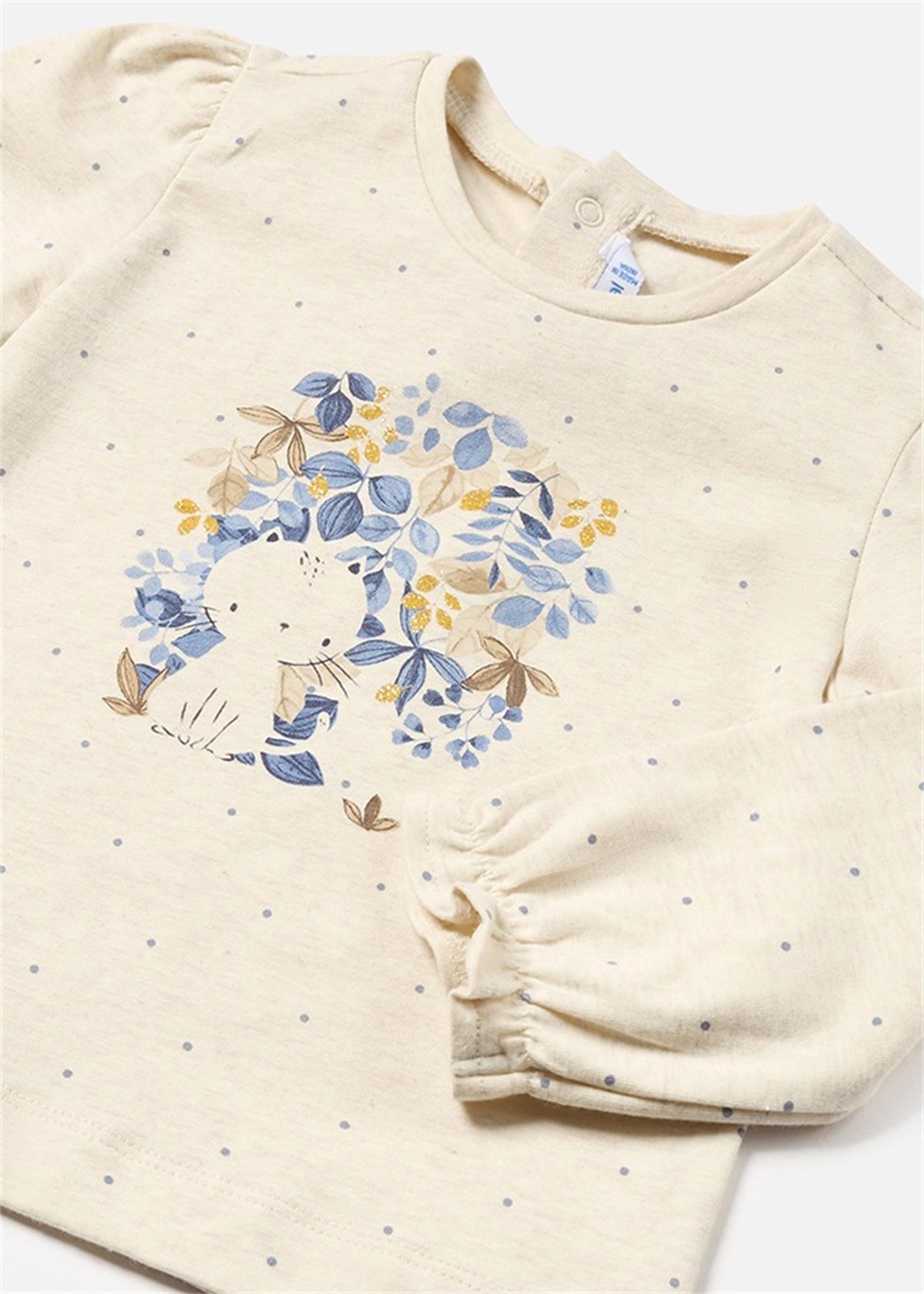 Mayoral Kız Bebek Uzun Kollu Tişört Krem 2049