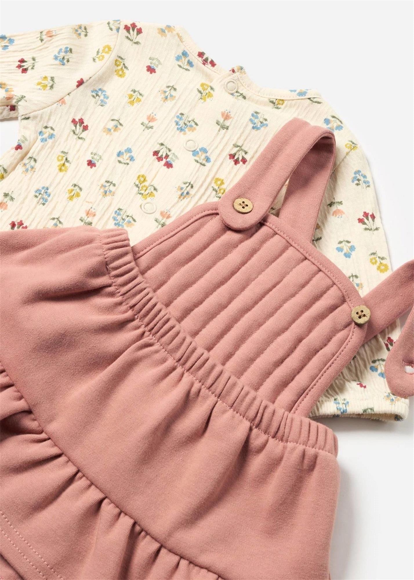 Mayoral Kız Bebek Uzun Kollu Tişört Tulum Takım Pudra 2611