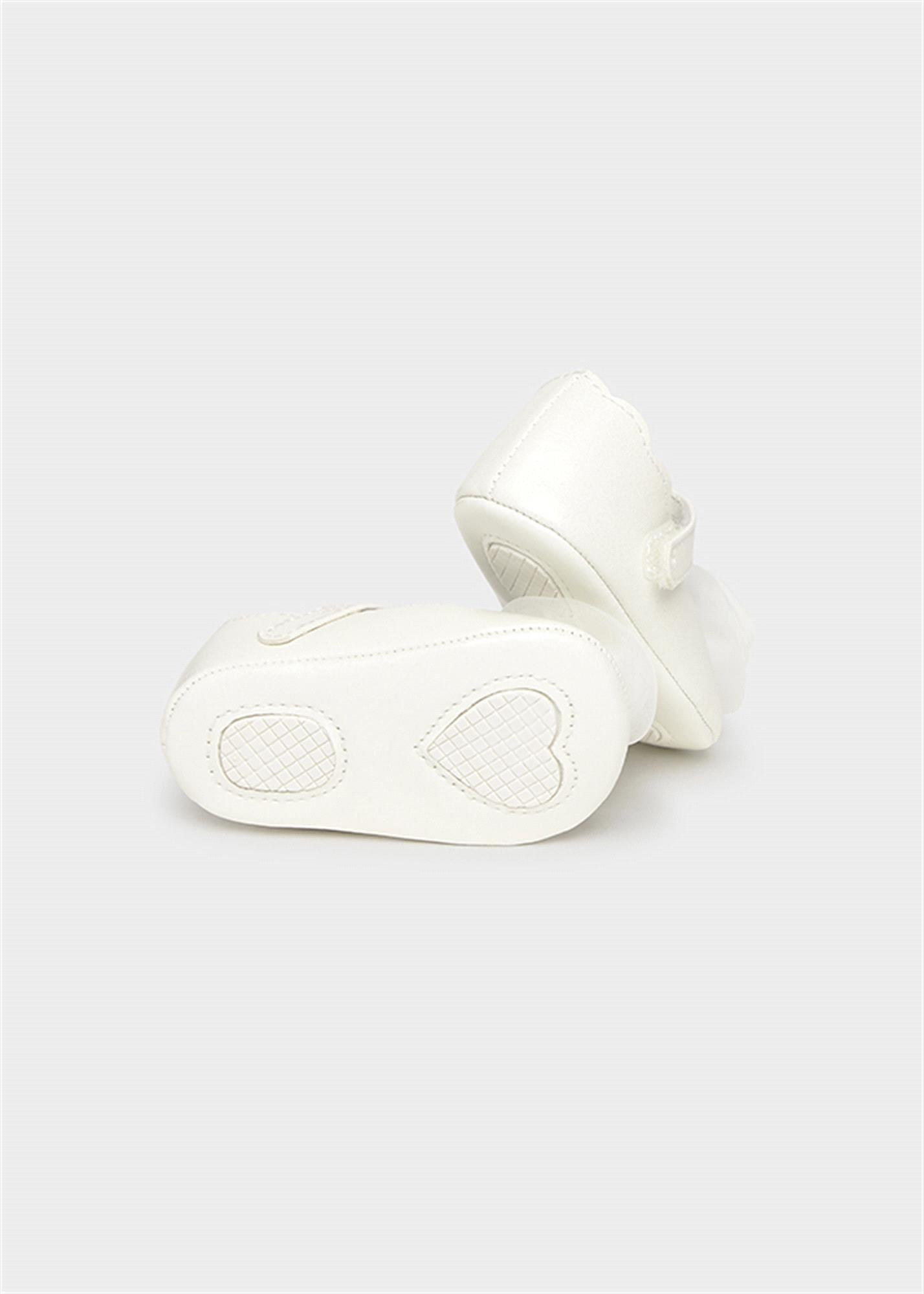 Mayoral Kız Bebek Yenidoğan Çiçekli Babet Ayakkabı Krem 9960