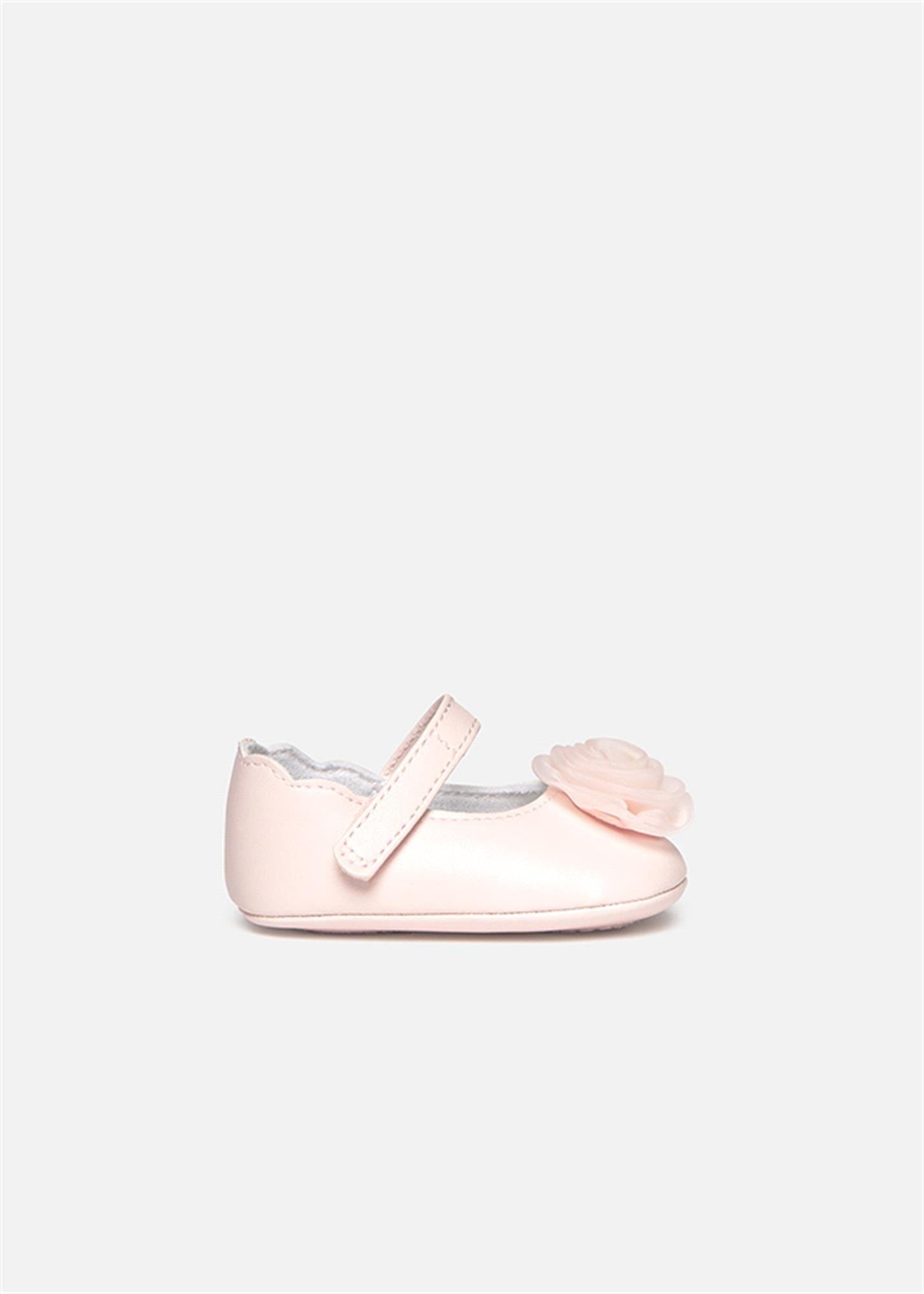 Mayoral Kız Bebek Yenidoğan Çiçekli Babet Ayakkabı Pudra 9960