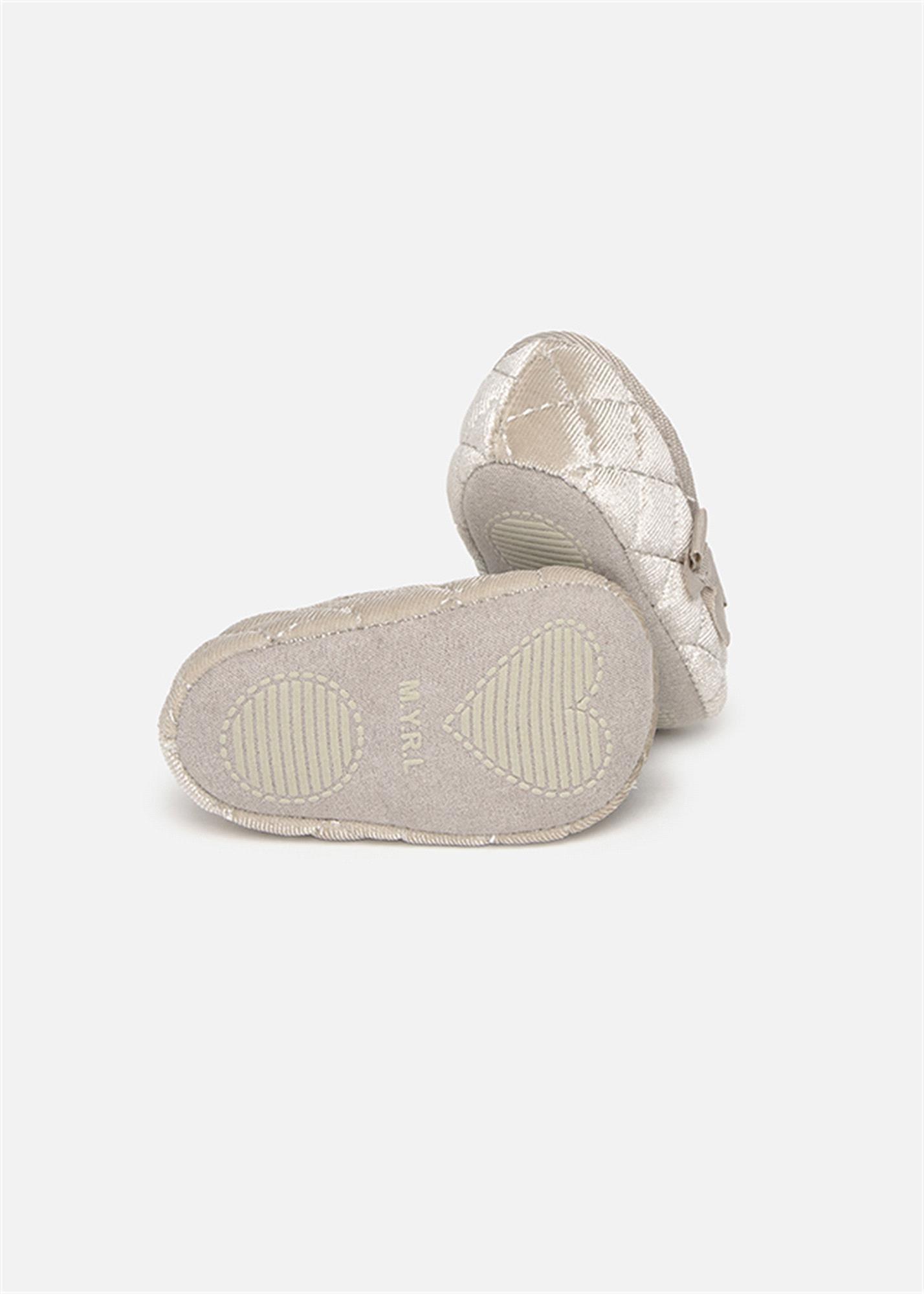 Mayoral Kız Bebek Yenidoğan Kadife Babet Ayakkabı Bej 9964