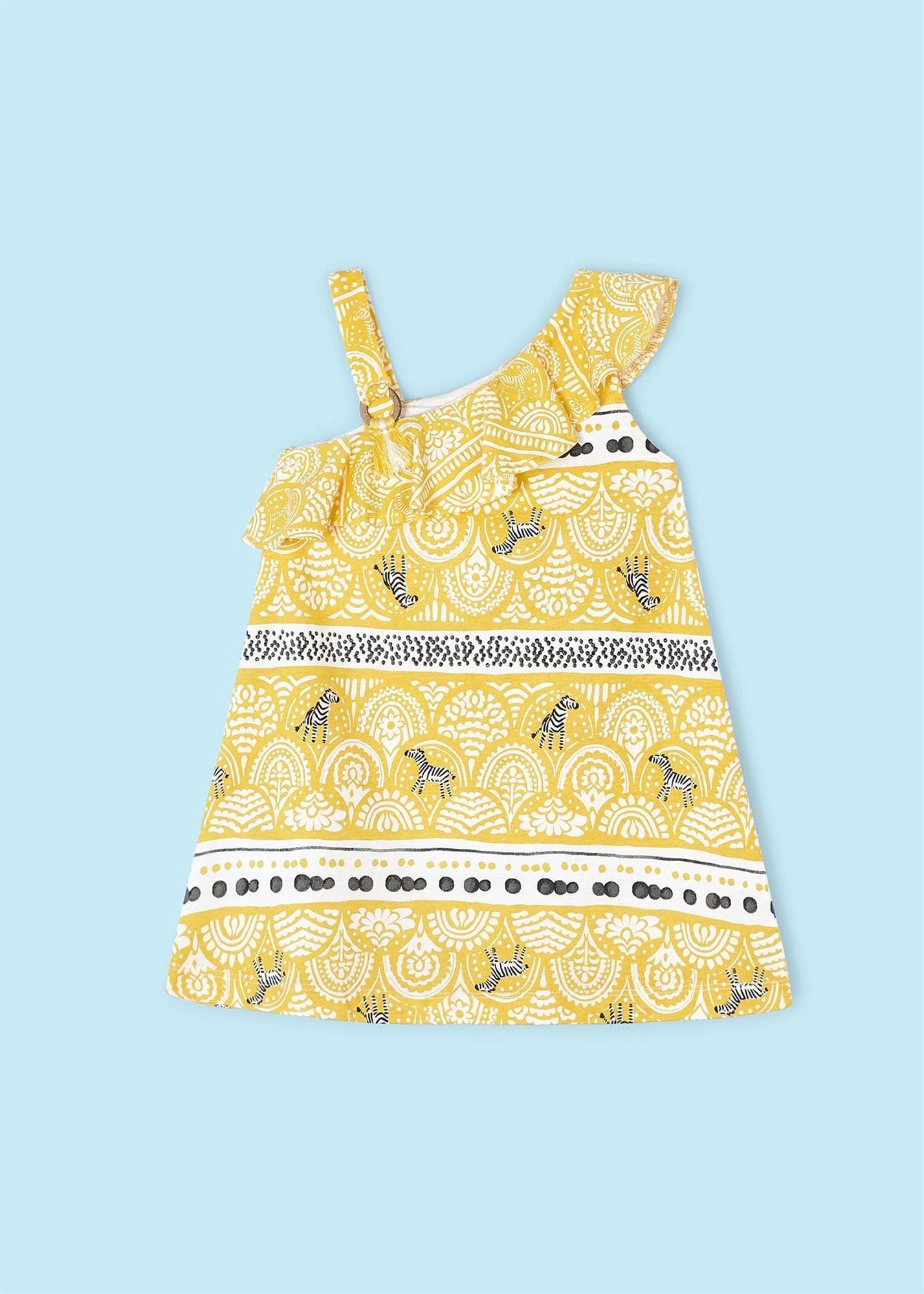 Mayoral Kız Çocuk Asimetrik Elbise Sarı 3951