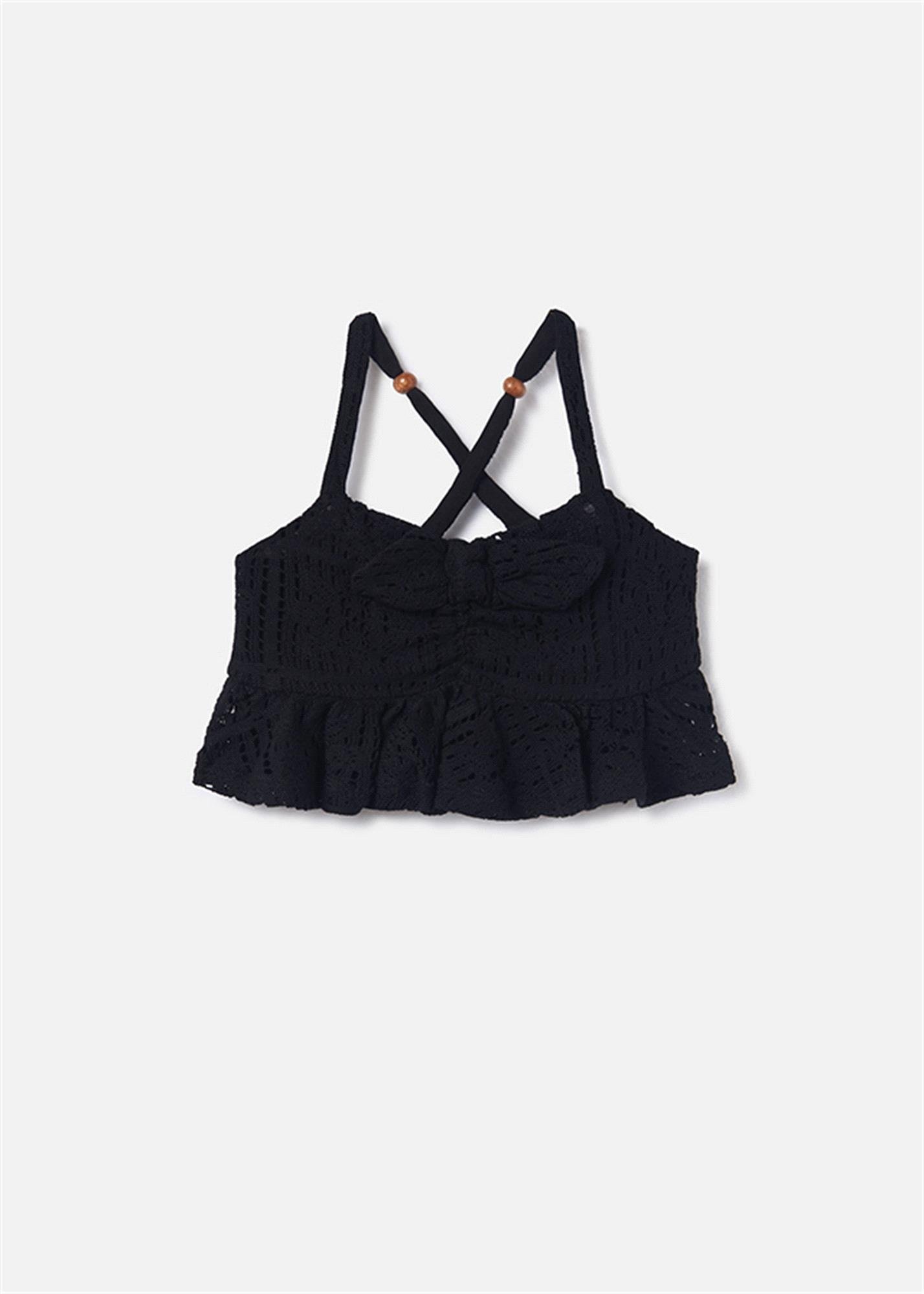 Mayoral Kız Çocuk Askılı Bluz Siyah 6088