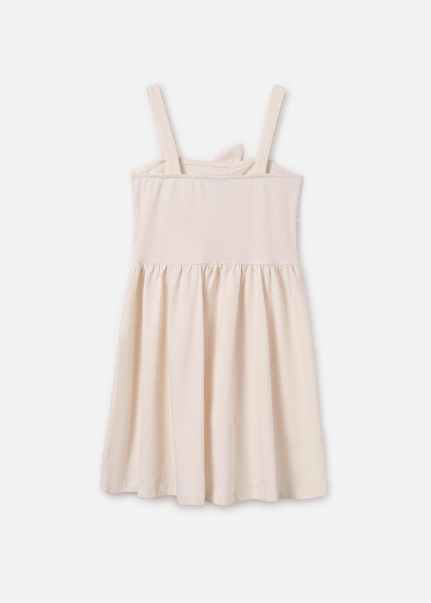 Mayoral Kız Çocuk Askılı Çiçek Elbise Krem 6984