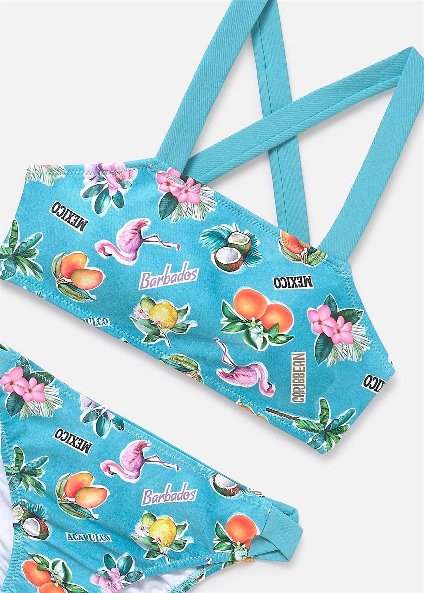 Mayoral Kız Çocuk Baskılı Bikini Takımı Turkuaz 6768