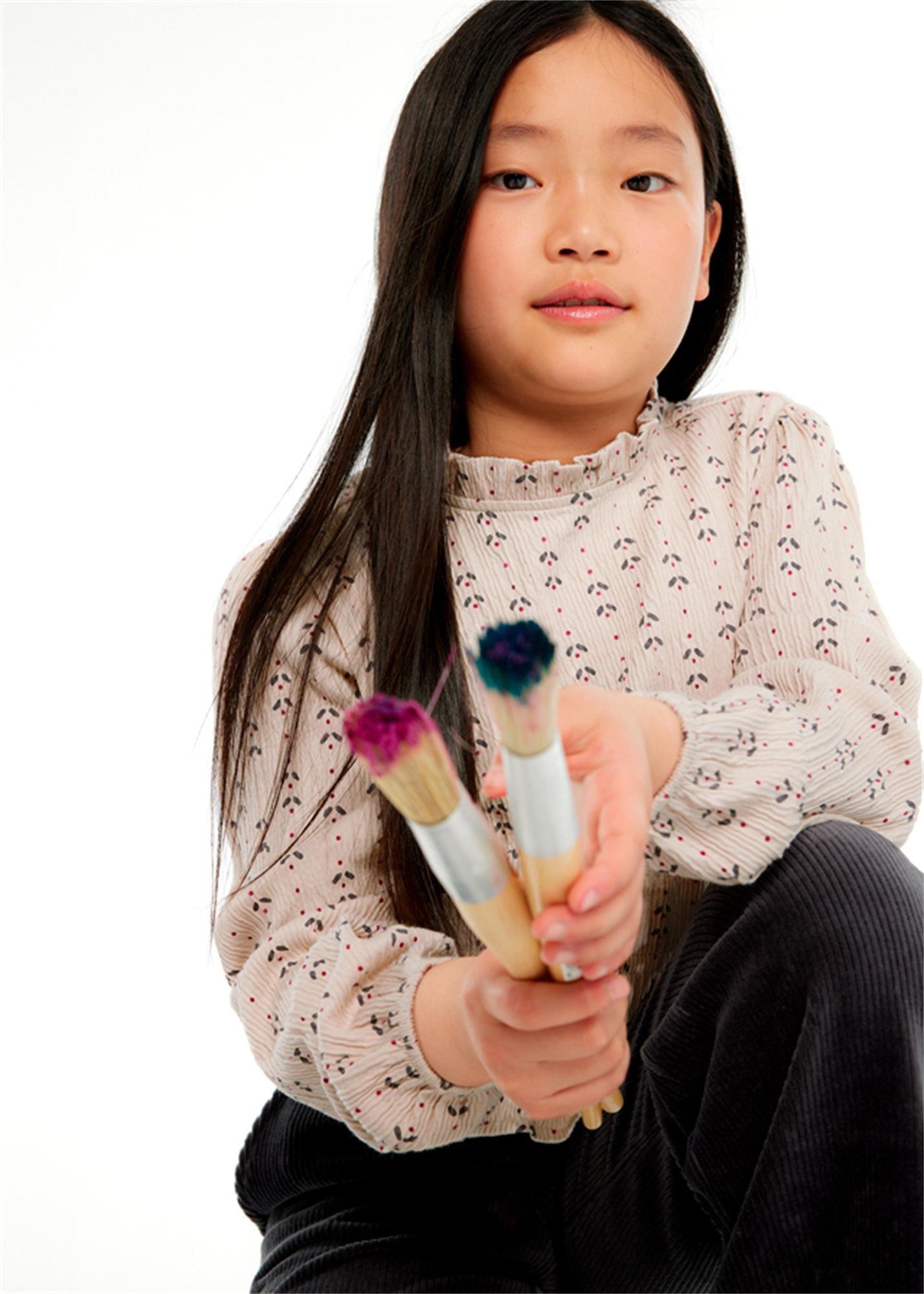 Mayoral Kız Çocuk Baskılı Bluz Bej 7013