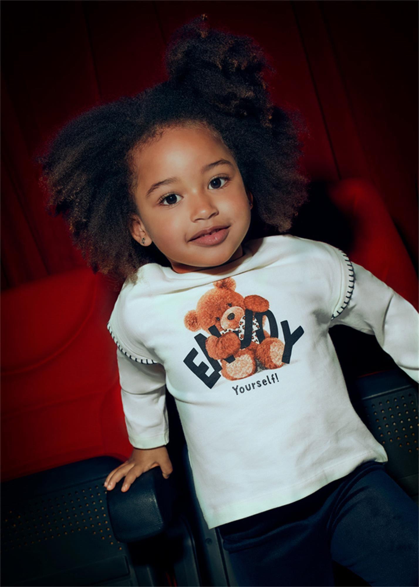 Mayoral Kız Çocuk Baskılı Bluz Ekru 4012